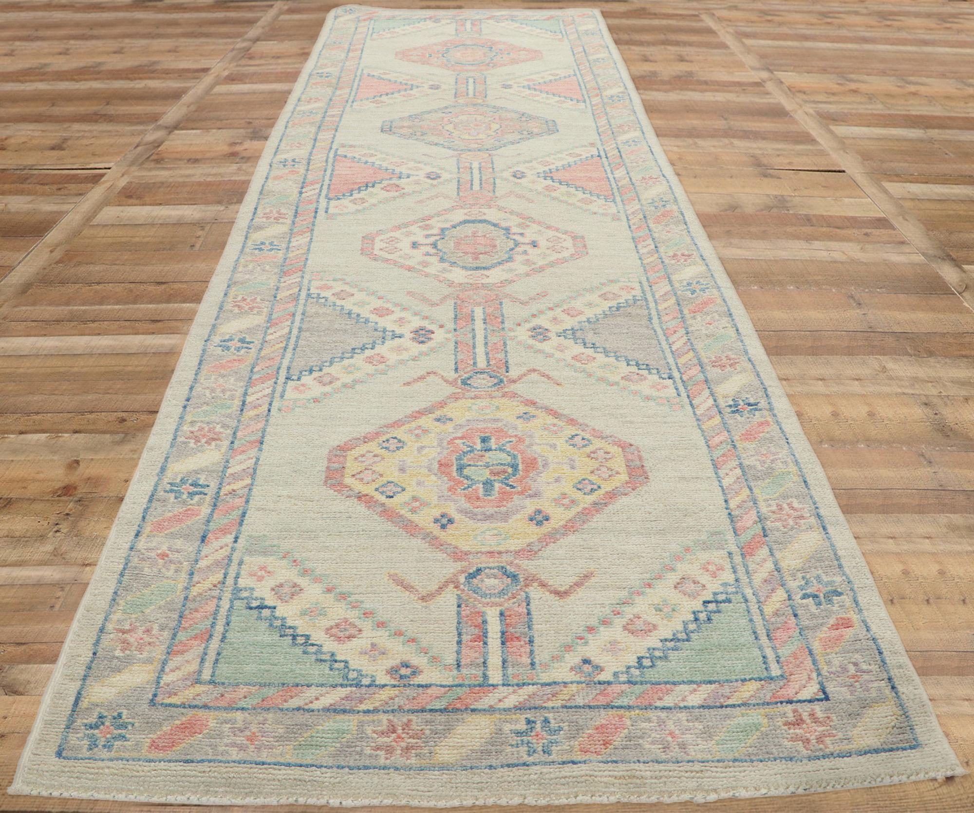 New Modern Colorful Oushak Rug with Contemporary Style For Sale 2