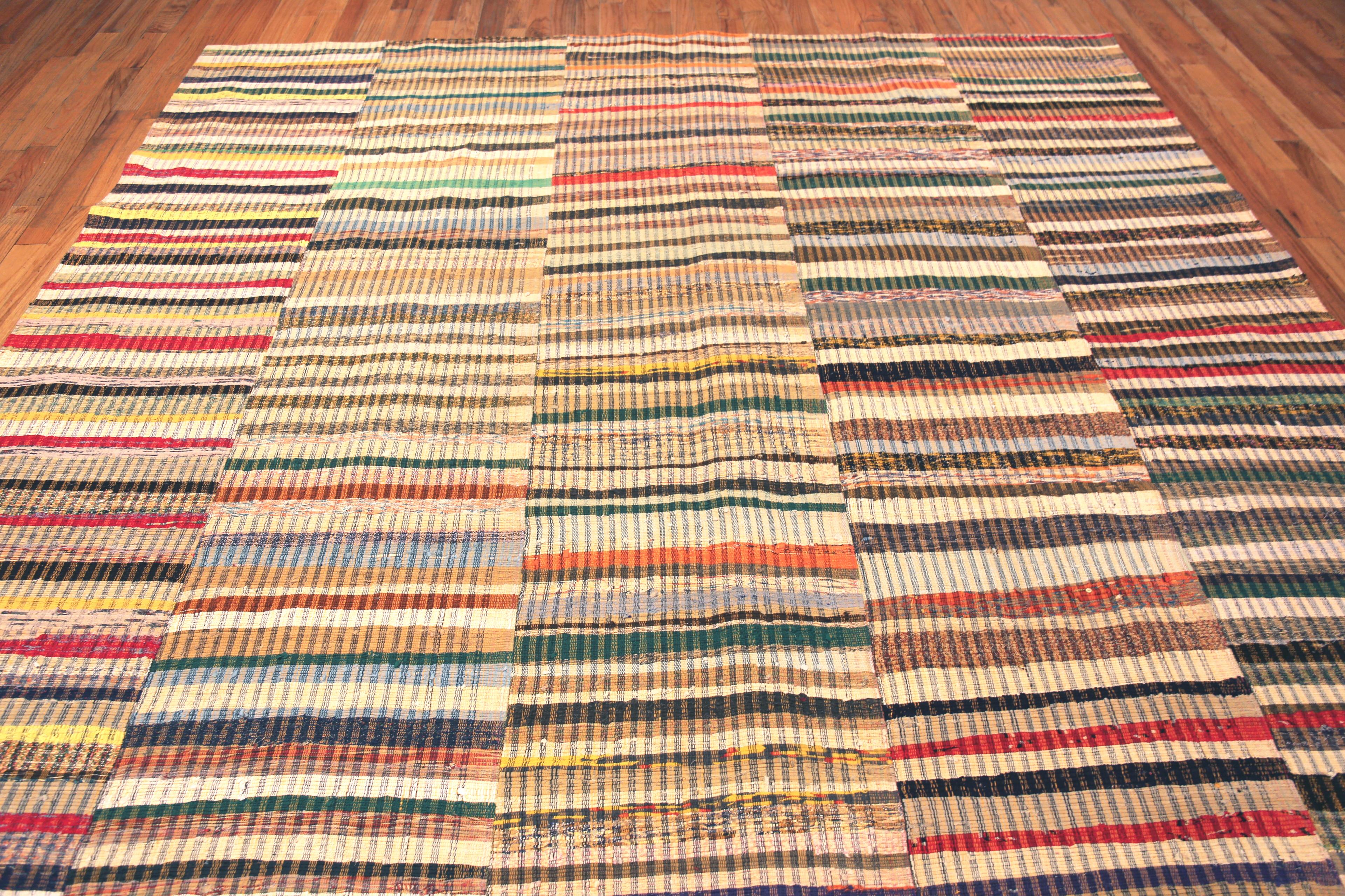 Hand-Woven Nazmiyal Collection Colorful Modern Rag Rug. 10 ft x 12 ft 10 in