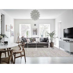 Colorful Modern Salt and Pepper Design Soft Wool Hand Knotted Rug 8'10" x 12'0"