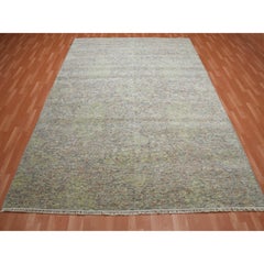 Colorful Modern Salt and Pepper Design Soft Wool Hand Knotted Rug 8'10" x 12'0"