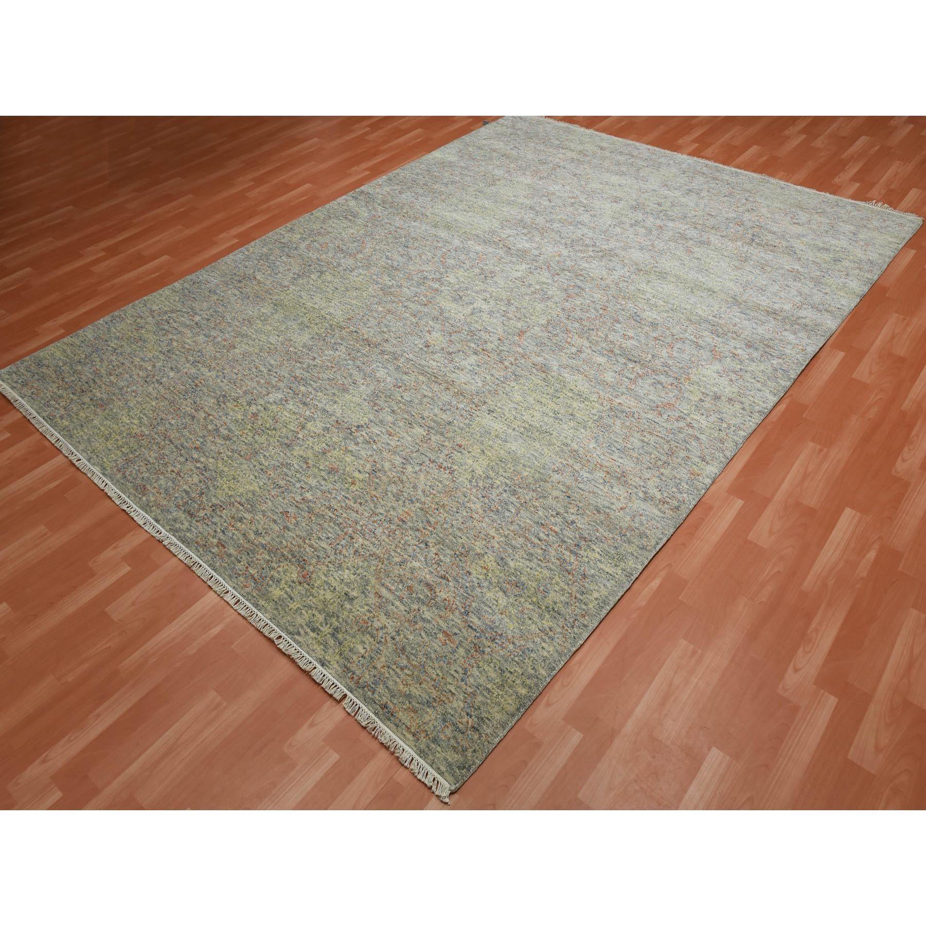 Bunte moderne Salz und Pfeffer Design weiche Wolle handgeknüpft Teppich 8'10