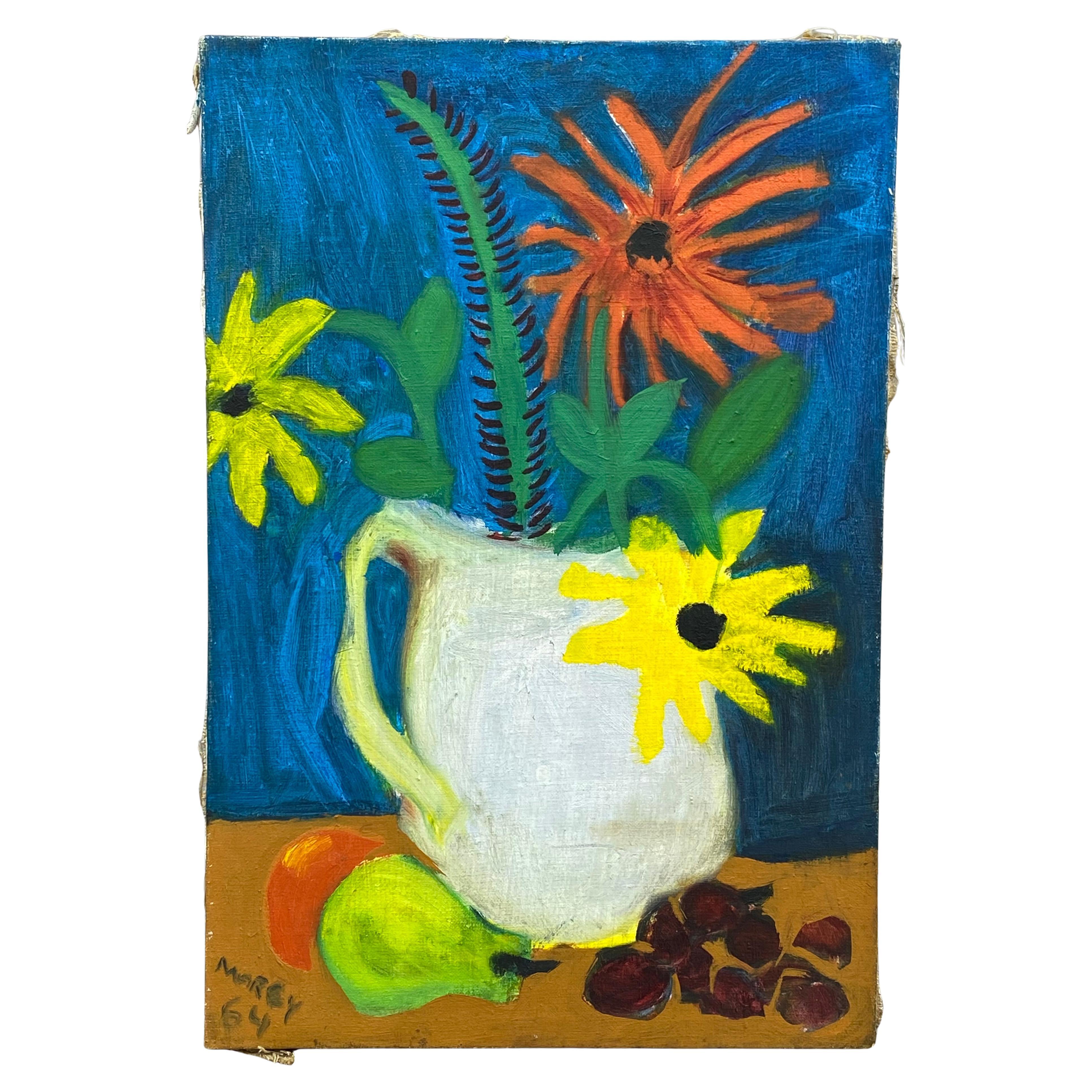 Colorata natura morta floreale modernista, 1964