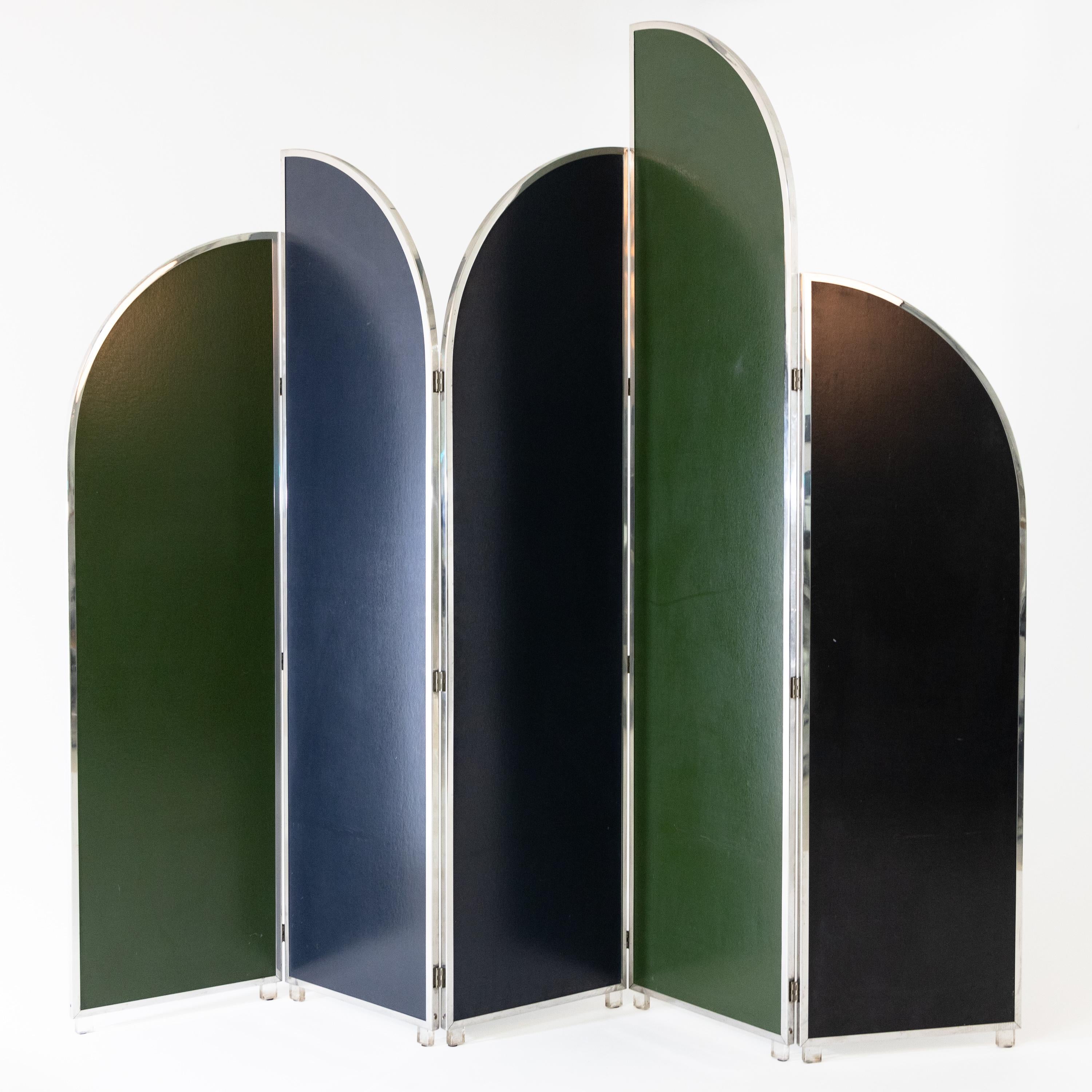 Late 20th Century Colorful Modernist Folding Screen by Sandro Petti For Sale