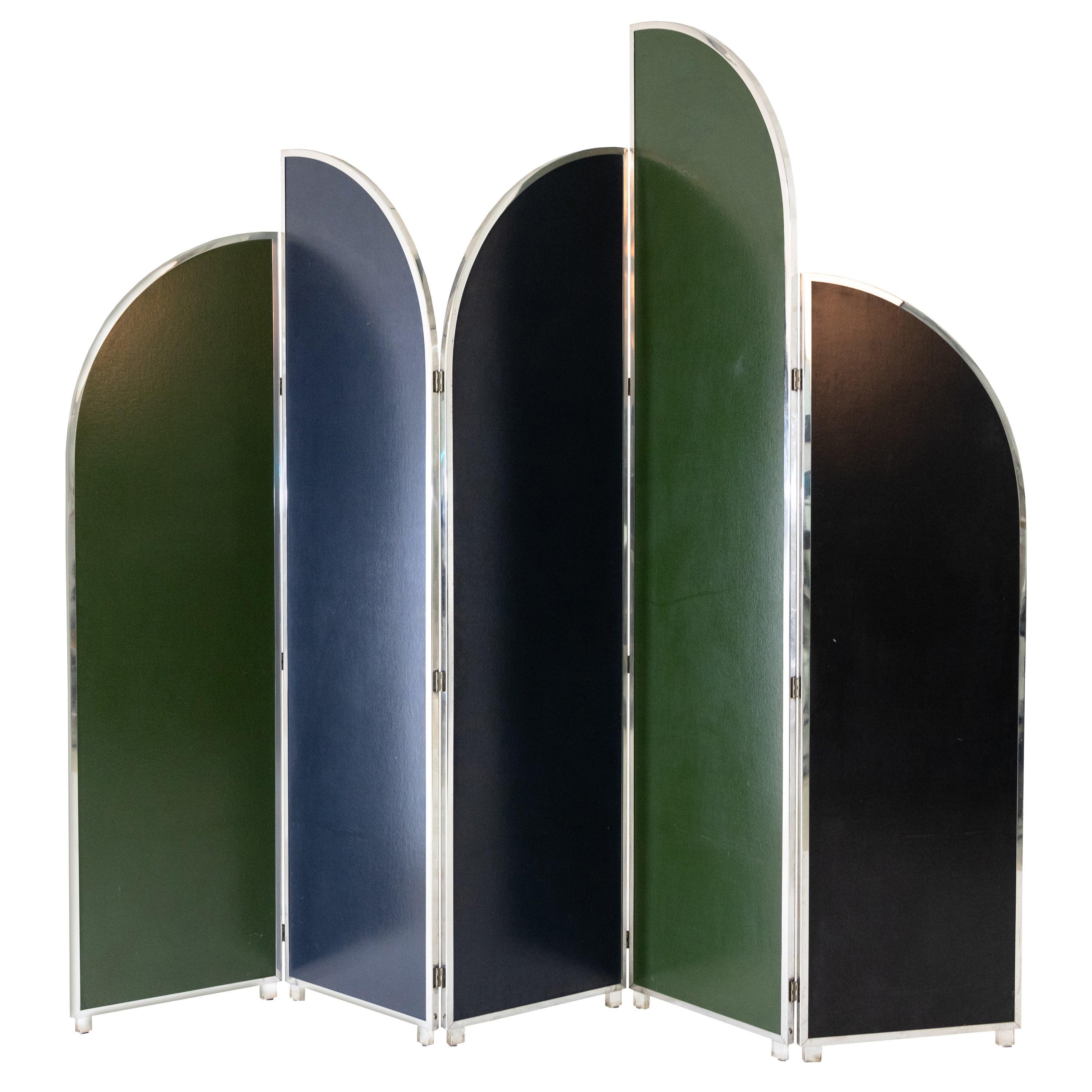 Colorful Modernist Folding Screen by Sandro Petti For Sale