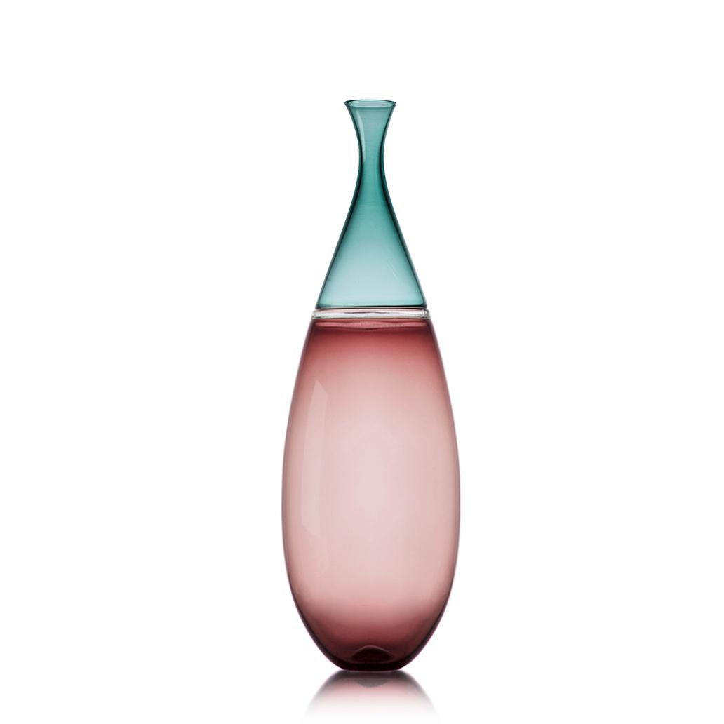 American Colorful, Modernist Hand Blown Art Glass Statement Vase Collection by Vetro Vero For Sale