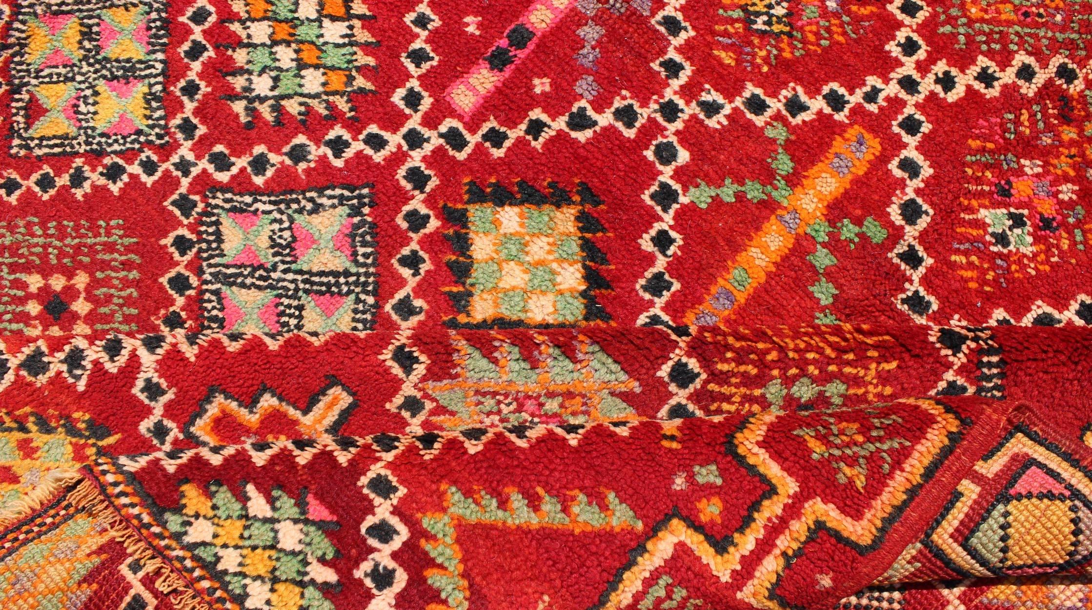 Mid-20th Century Colorful Moroccan Rug