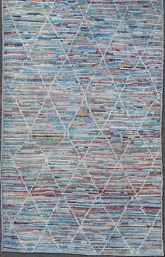 Colorful Moroccan Style Gallery Runner in Diamond and Modern Design
