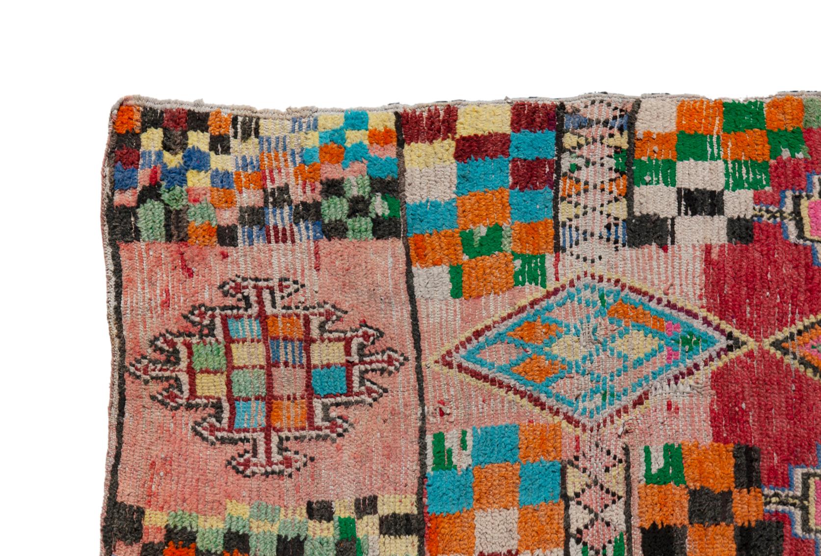 Hand-Woven Colorful Moroccan Woven Berber Runner For Sale