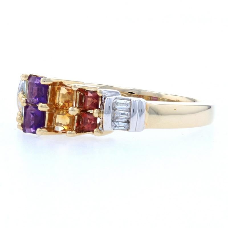 Colorful Multi-Gemstone Ring, 14k Gold Amethyst Peridot Citrine Diamond .84ctw 3