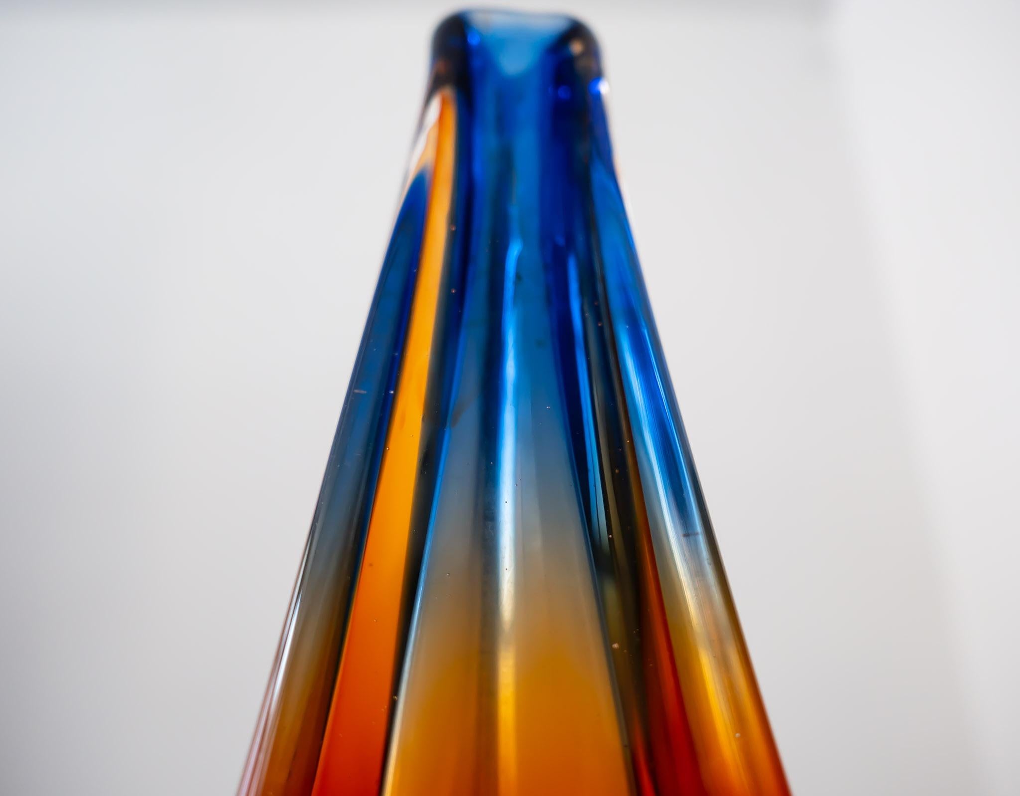 Colorful Murano Glass Sommerso Vase for Maestri Muranesi, Italy 1960s For Sale 4