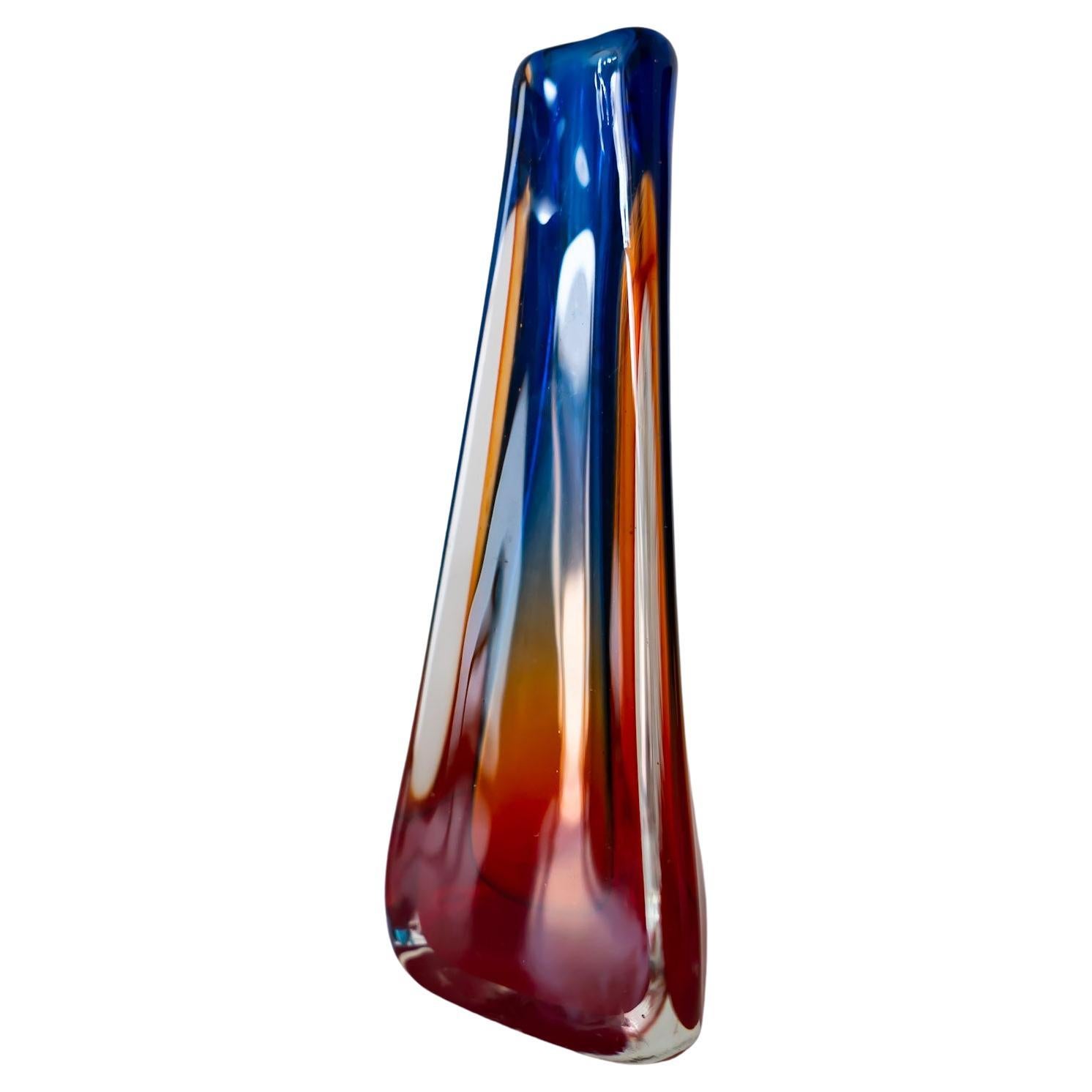 Colorful Murano Glass Sommerso Vase for Maestri Muranesi, Italy 1960s For Sale