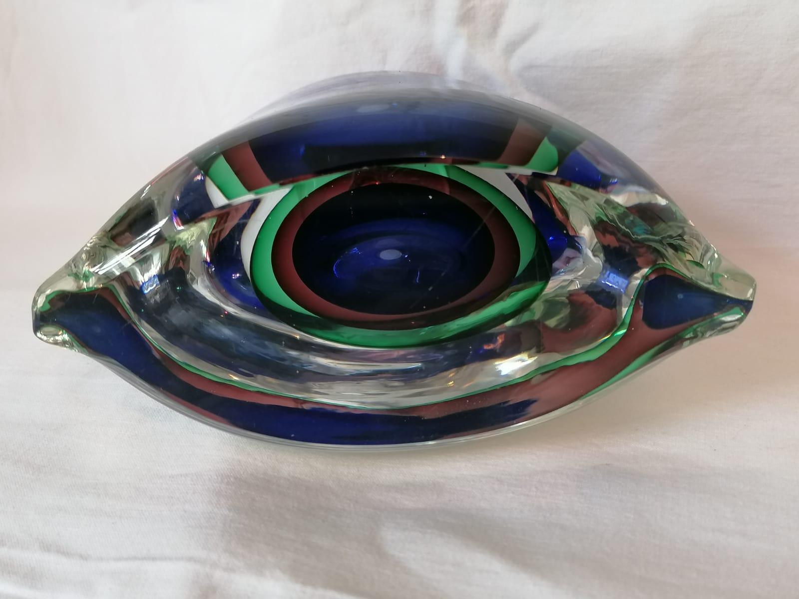 Colorful Murano Glass Vase In Good Condition For Sale In Vienna, AT