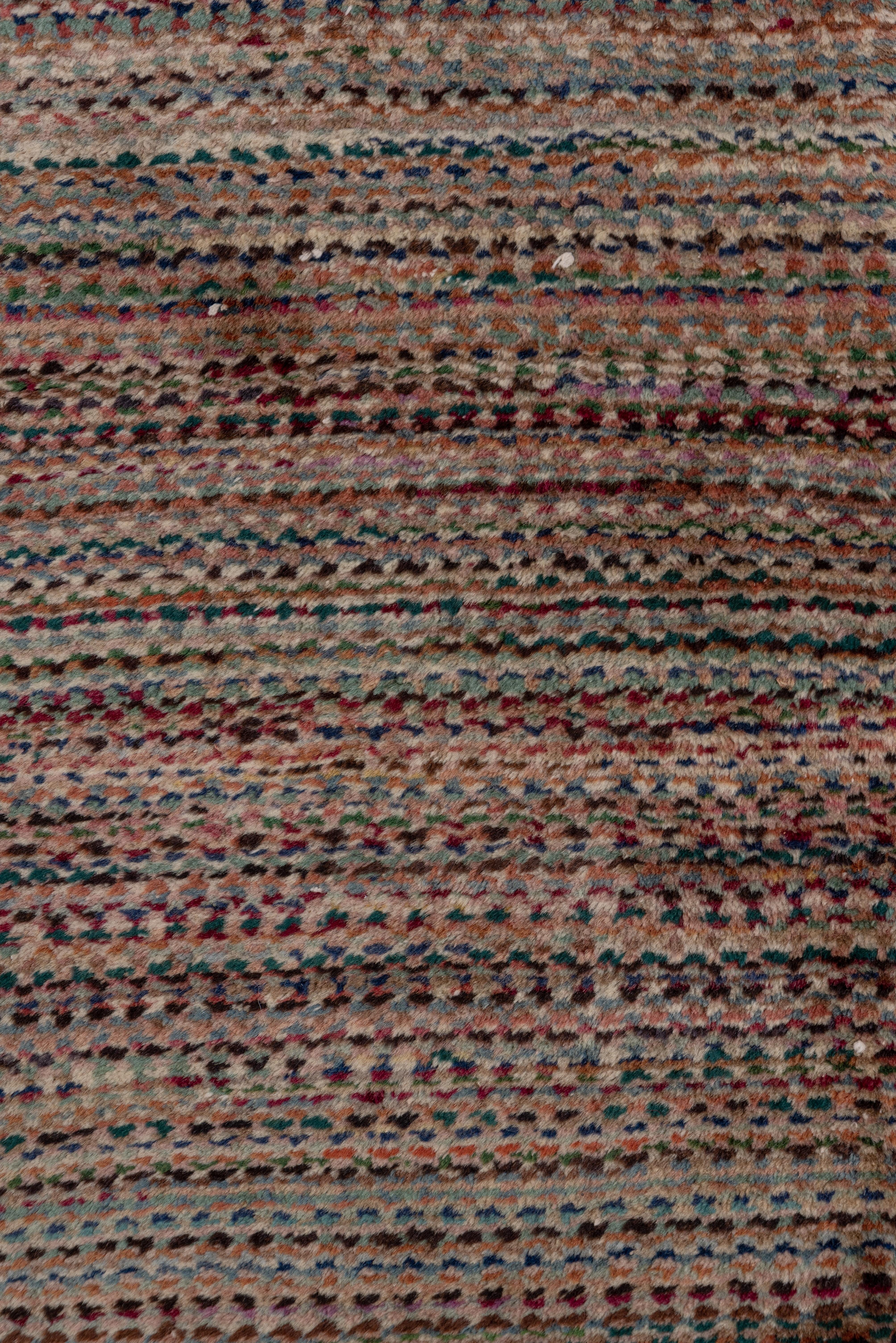 Hand-Knotted Colorful Narrow Antique Turkish Runner, Interwar Period