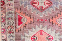 Colorful Narrow Turkish Oushak Runner, Light Purple Field