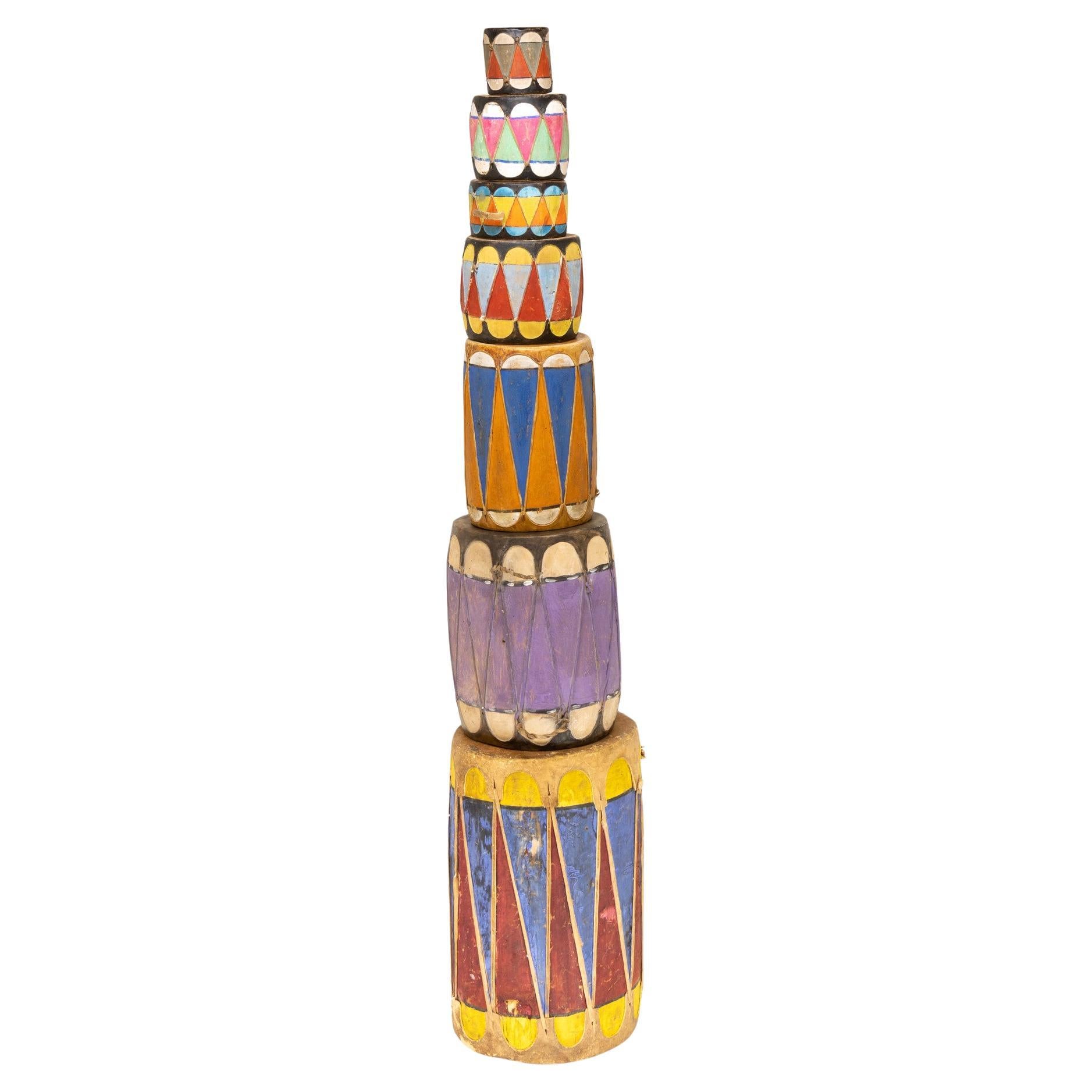 Tamburi colorati dei nativi americani Pueblo in vendita