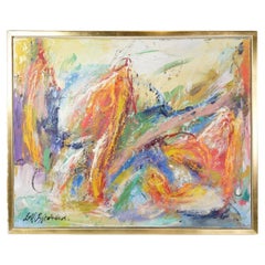 Peinture à l'huile colorée de l'artiste Leif Bjerregaard « Where angels Dance »
