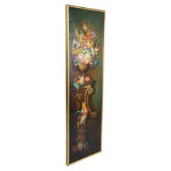 Colorful oil painting/wall panel of a still life/bouquet of flowers, 20th centur