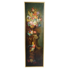 Colorful oil painting/wall panel of a still life/bouquet of flowers, 20th centur