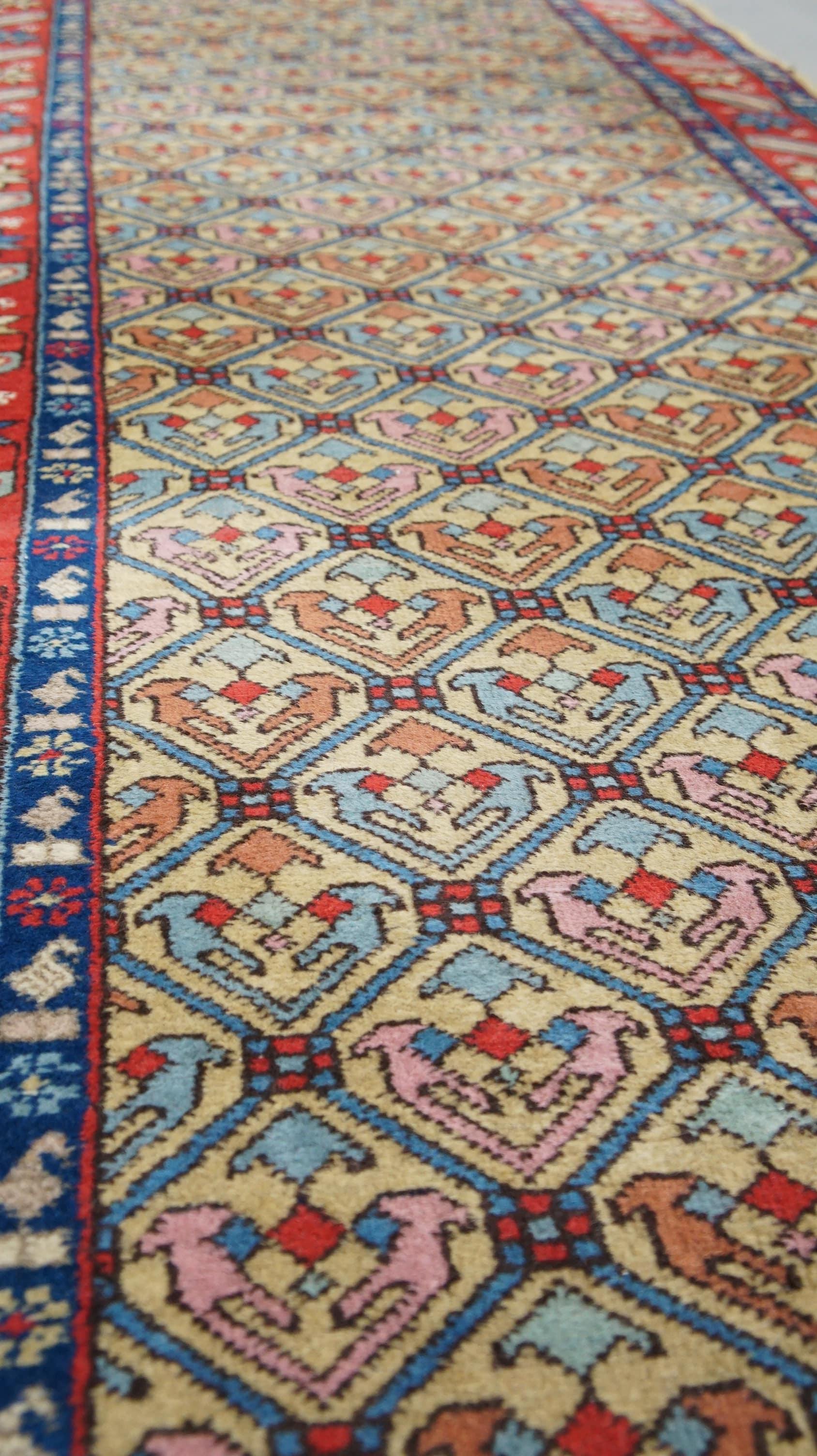 Offered this beautiful colorful oriental runner with contrasting edges and cozy patterns 314x92cm.

Let your home shine with this beautiful rug. It has beautiful colors and beautiful details. These types of rugs are not only a popular item for a