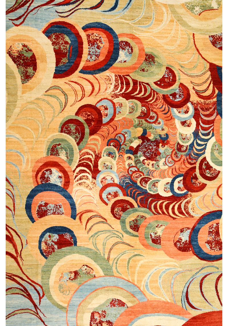 Bunter Orley Shabahang „Kaleidoscope“ Moderner persischer Wollteppich „Kaleidoscope“, 10' x 14' (Persisch) im Angebot