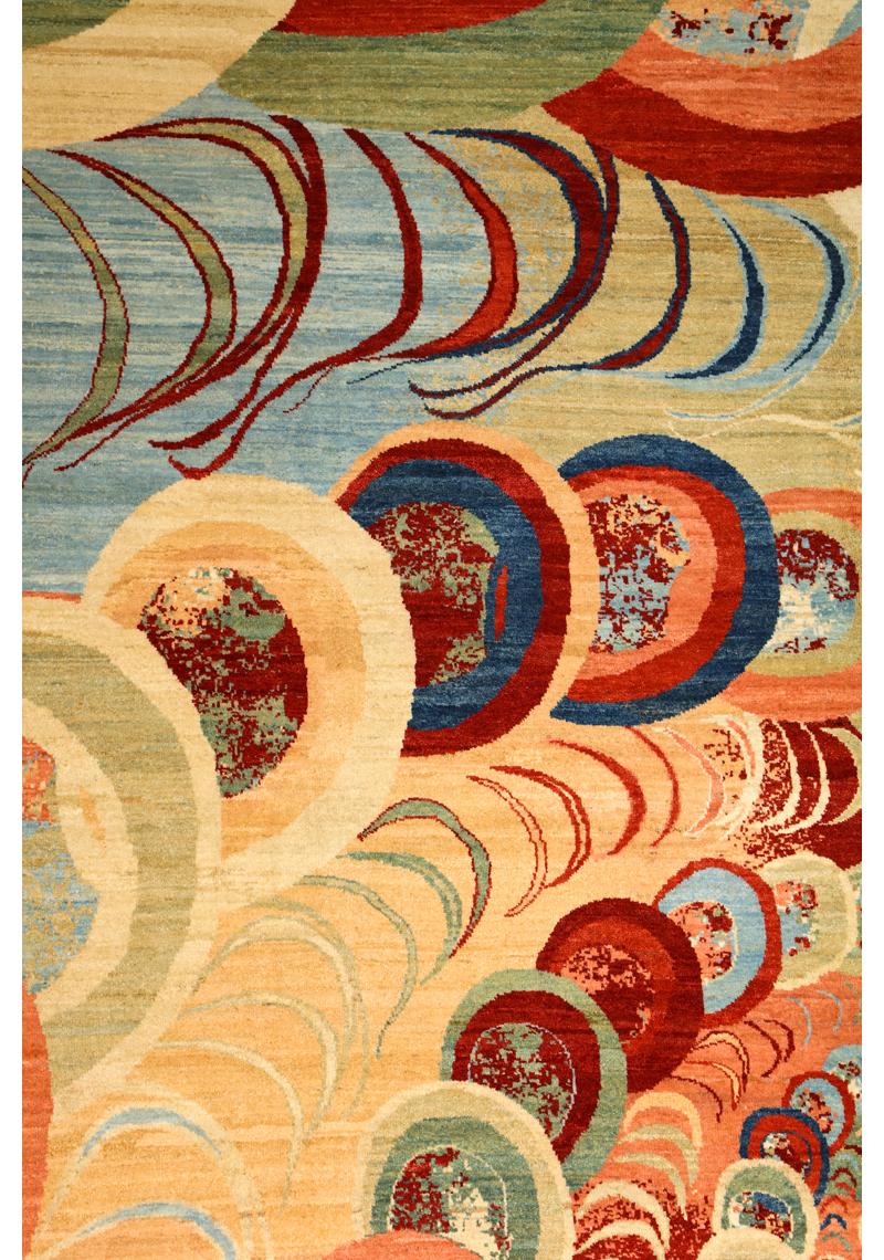 Bunter Orley Shabahang „Kaleidoscope“ Moderner persischer Wollteppich „Kaleidoscope“, 10' x 14' (Pflanzlich gefärbt) im Angebot
