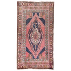 Colorful Oushak Rug, Pink and Navy Tones
