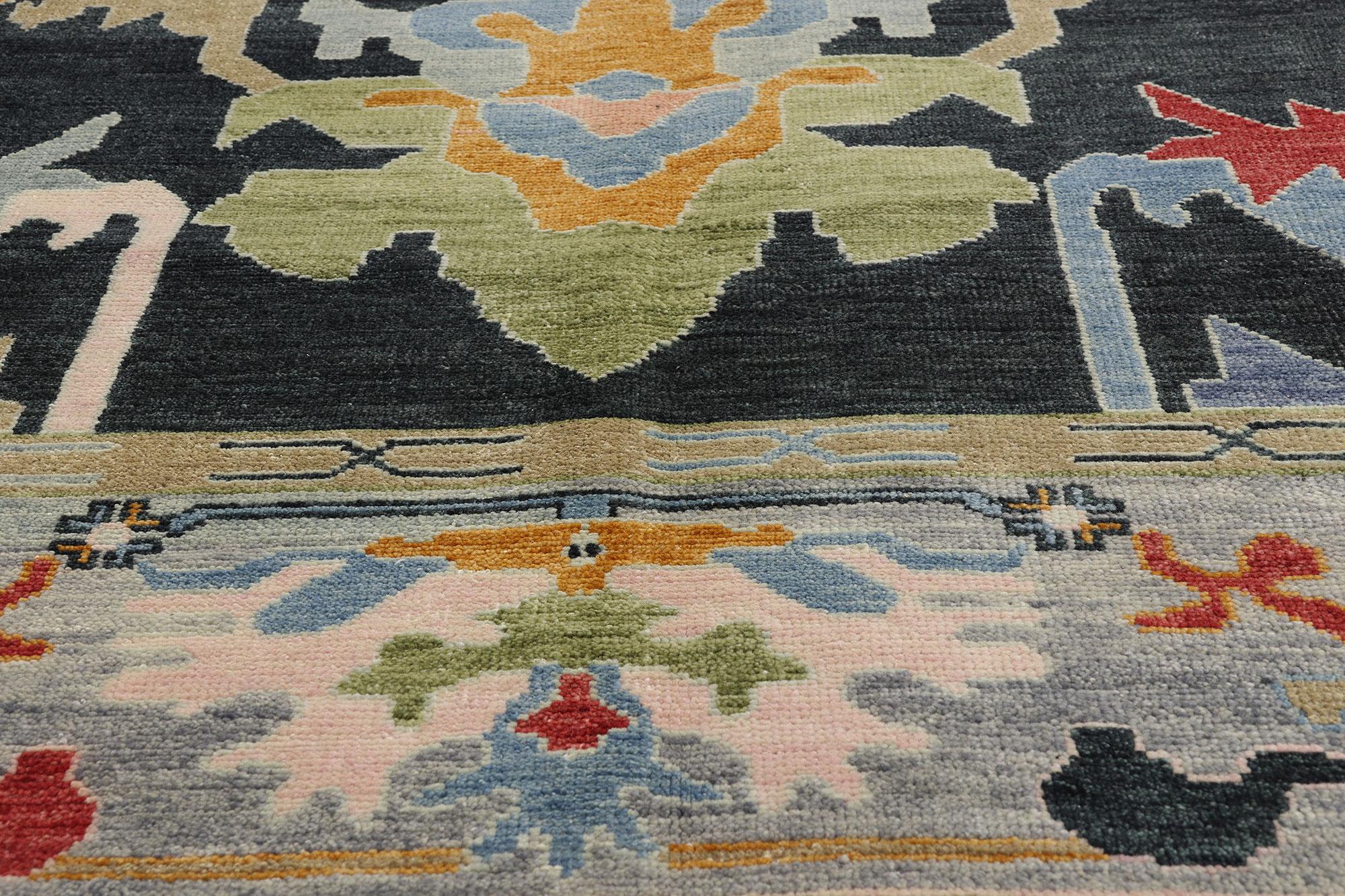New Modern Colorful Oushak Rug with Contemporary Style For Sale 1