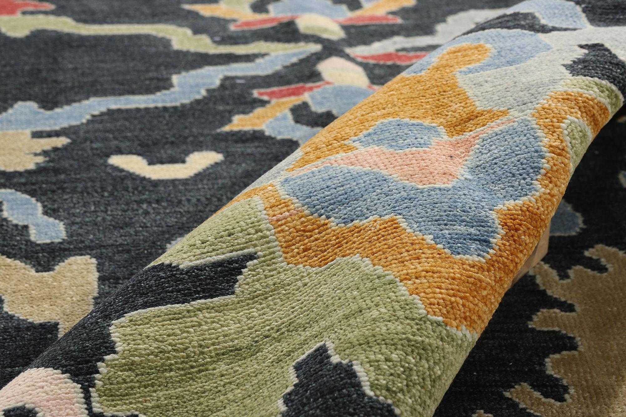 New Modern Colorful Oushak Rug with Contemporary Style For Sale 3