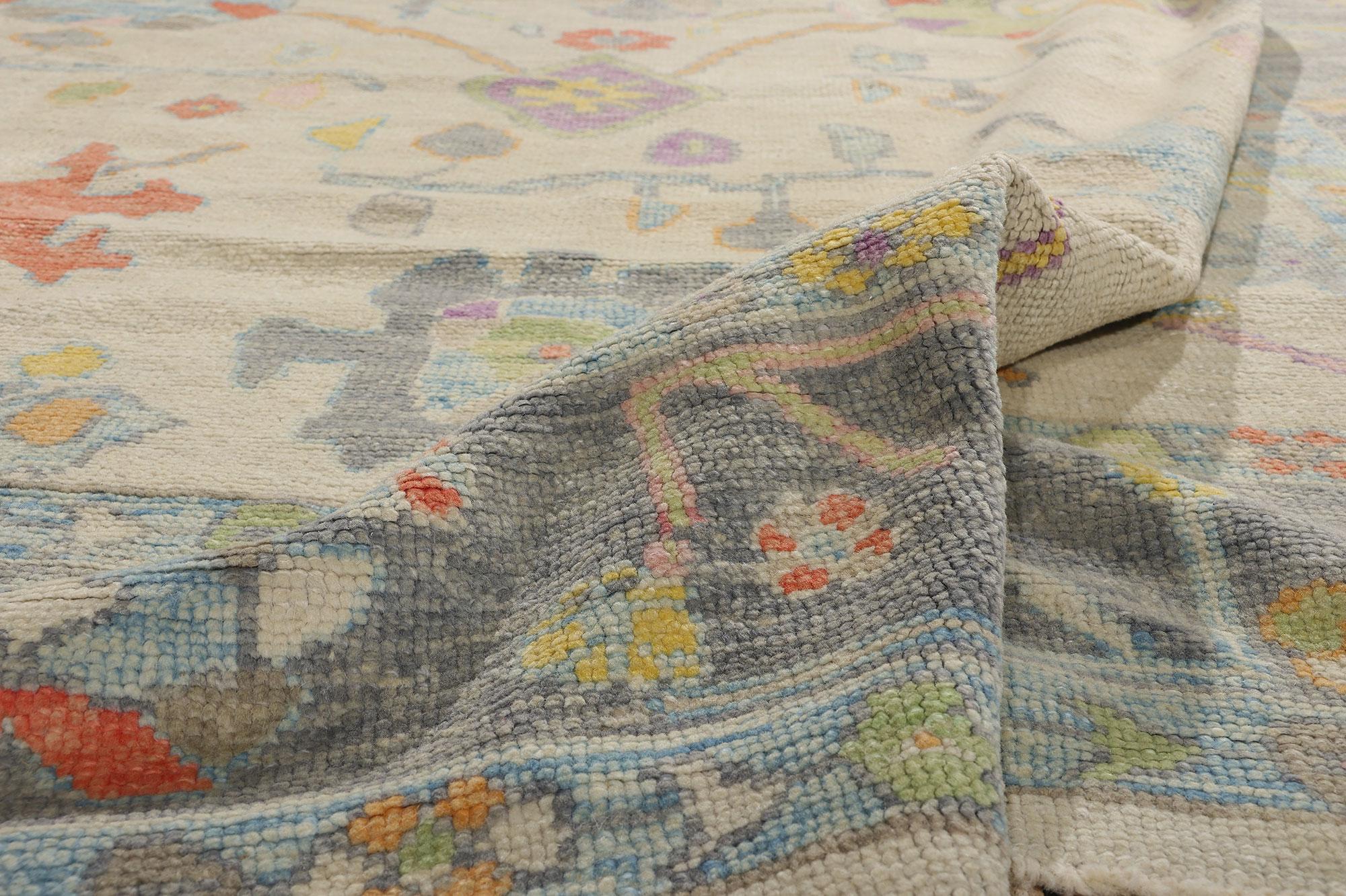 Nouveau tapis turc Oushak moderne et coloré avec style transitionnel Neuf - En vente à Dallas, TX