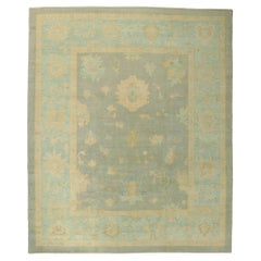 Colorful Oushak Turkish Rug with Modern Style