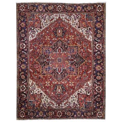 Colorful Oversized Persian Heriz, Clean, Hand Knotted Oriental Rug