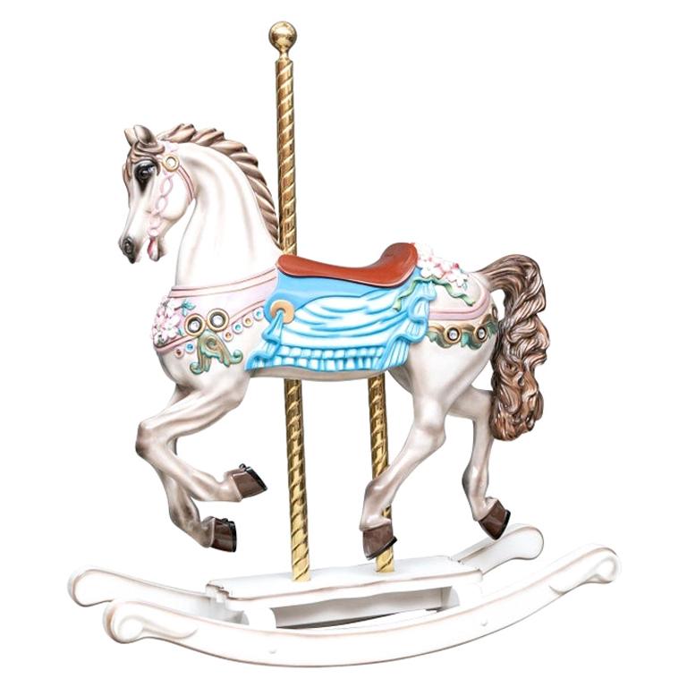 Colorful Painted Carousel Style Rocking Horse