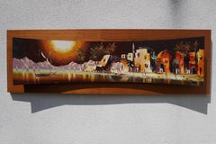 Colorful Painting with Arabic Landscape and Palm Trees - Signed Hera, 1970