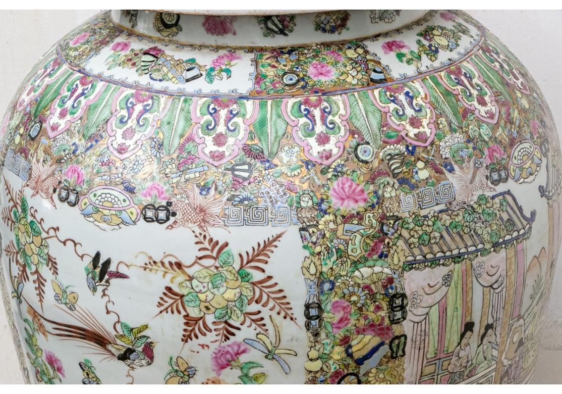 Colorful Palace Size Chinese Famille Rose Lidded Jar 6