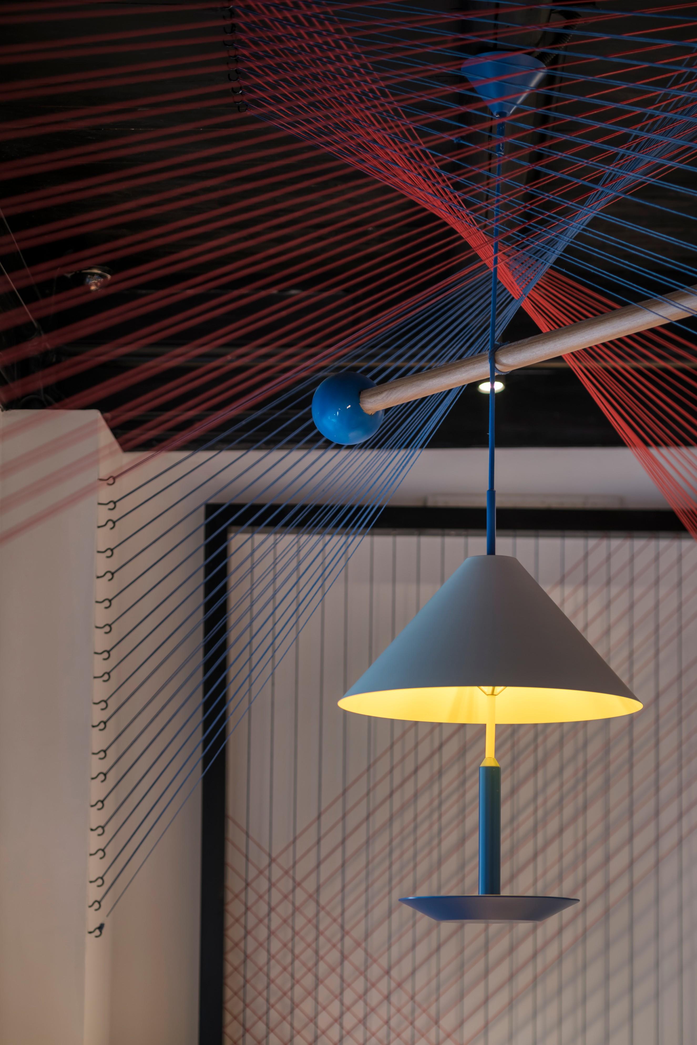 Metal Colorful Pendant Lamp by Thomas Dariel For Sale