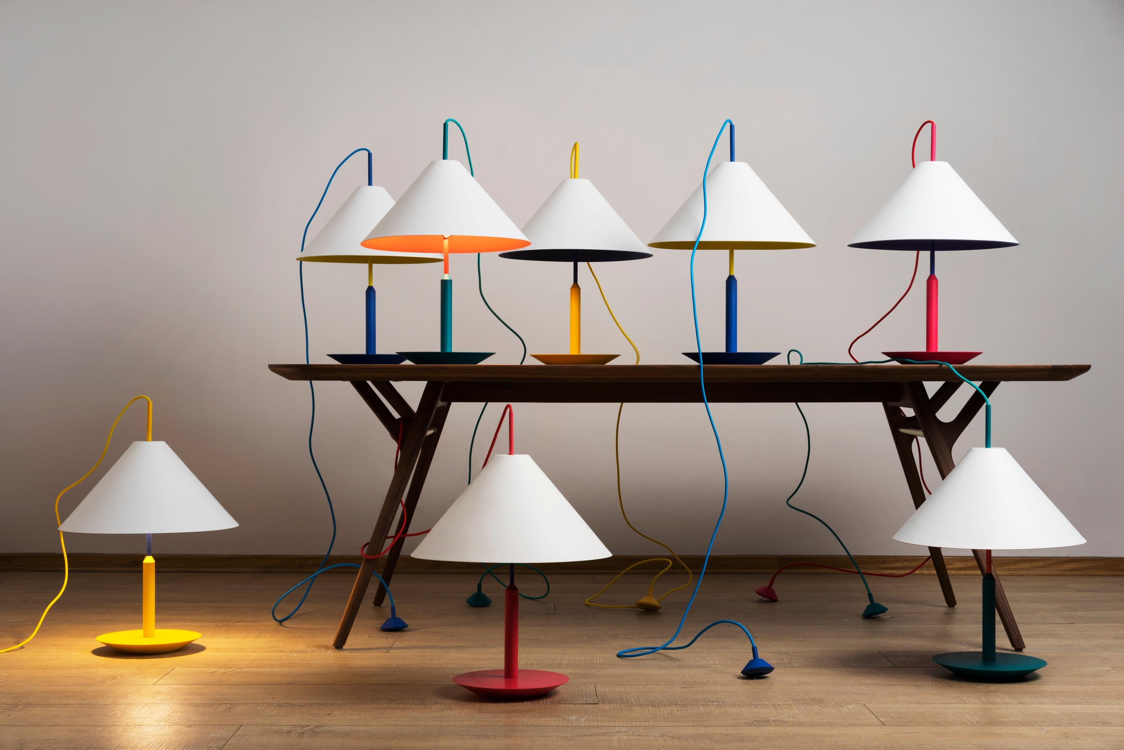 Metal Colorful Pendant Lamp by Thomas Dariel For Sale