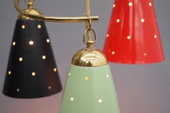Colorful Pendant Lamp Attr. to Stilnovo Italy 1954