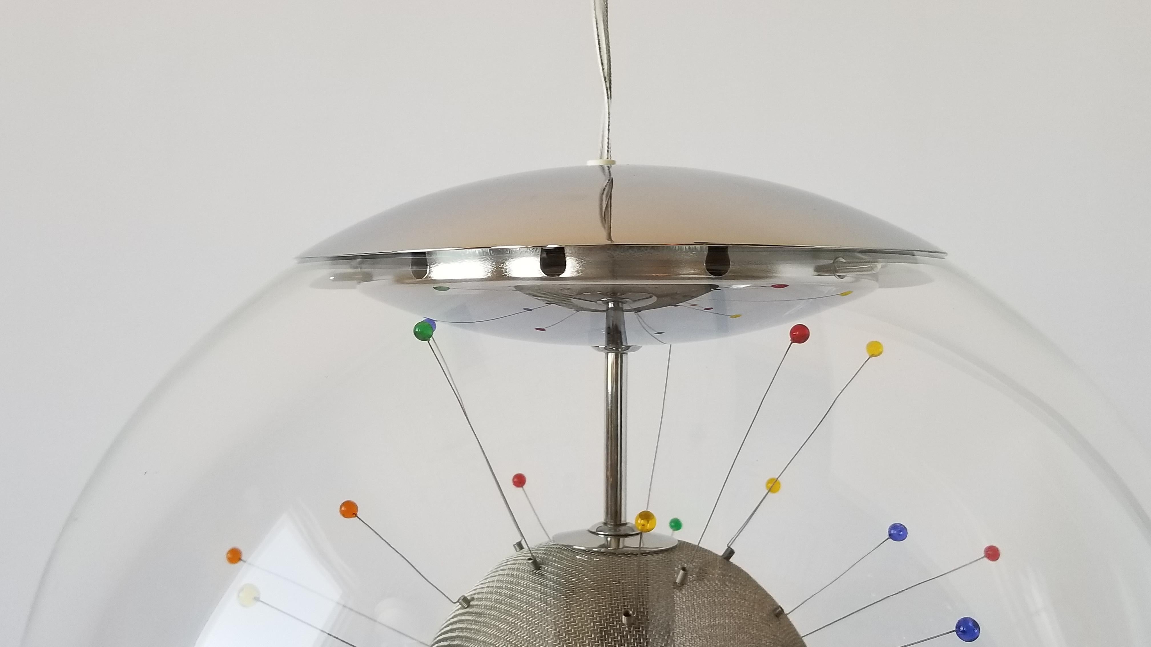 Colorful Pendant Sputnik in a Glass Shade by Fabbian, Italy 1