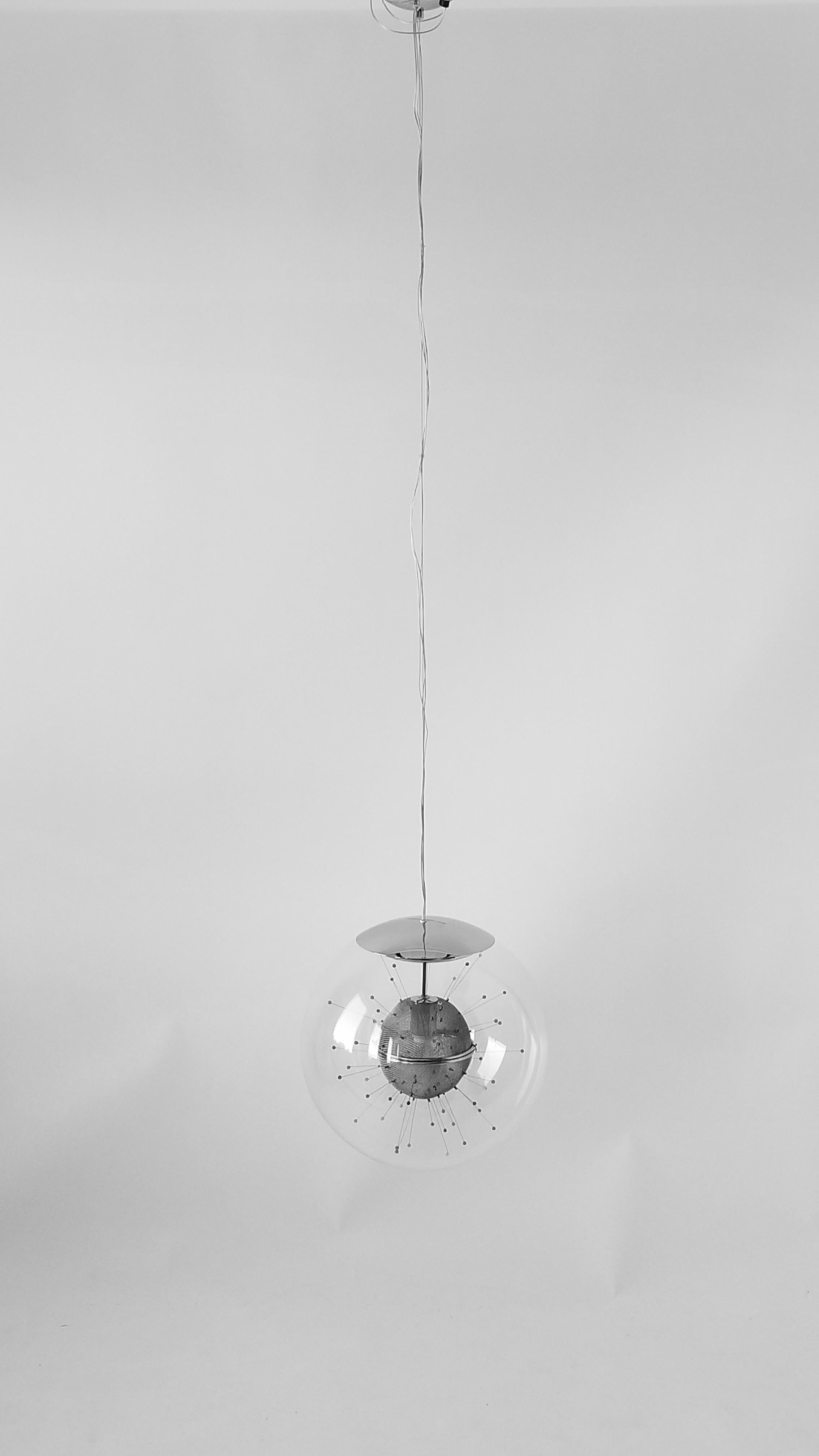 Colorful Pendant Sputnik in a Glass Shade by Fabbian, Italy 2
