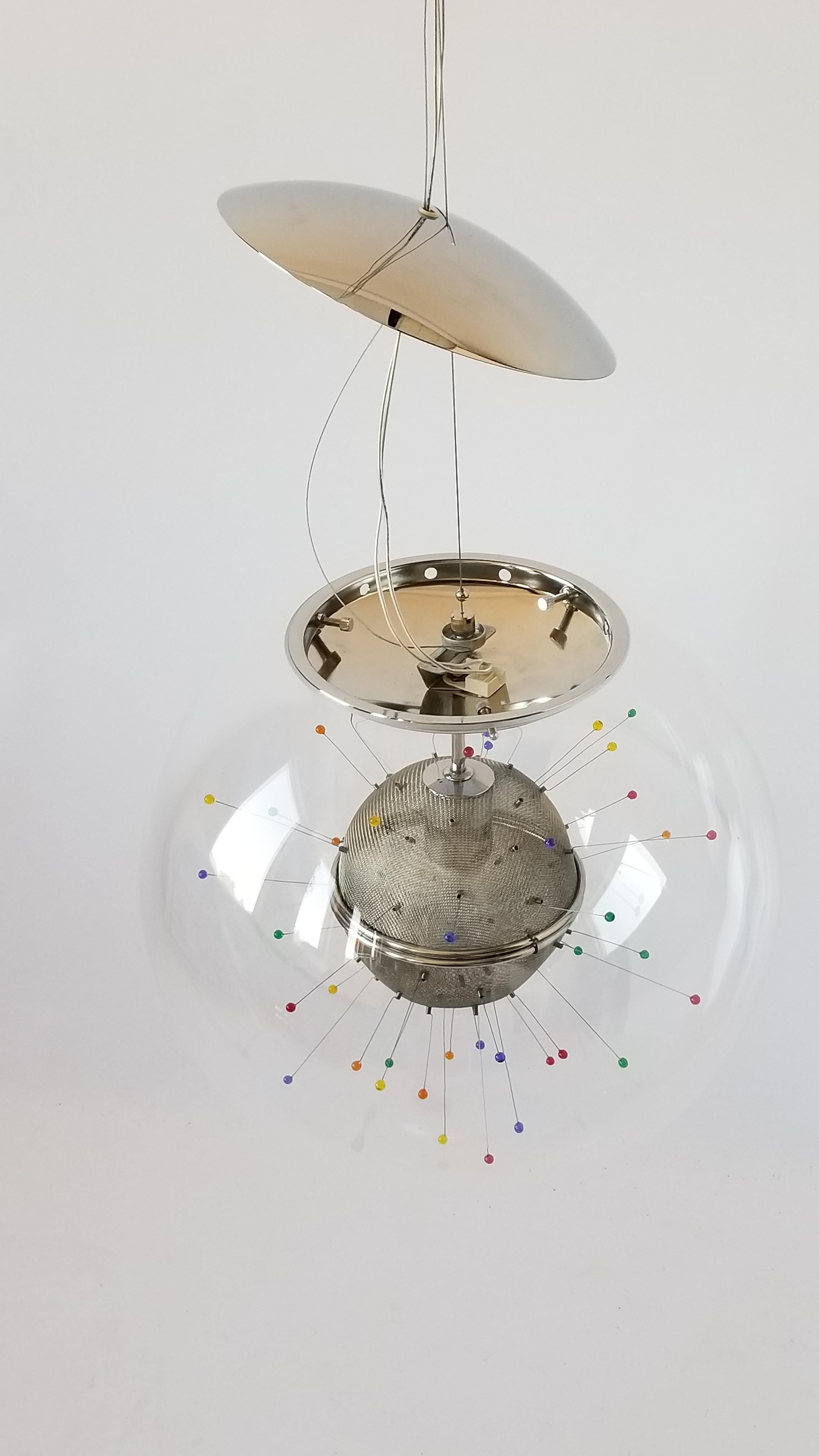 Colorful Pendant Sputnik in a Glass Shade by Fabbian, Italy 3