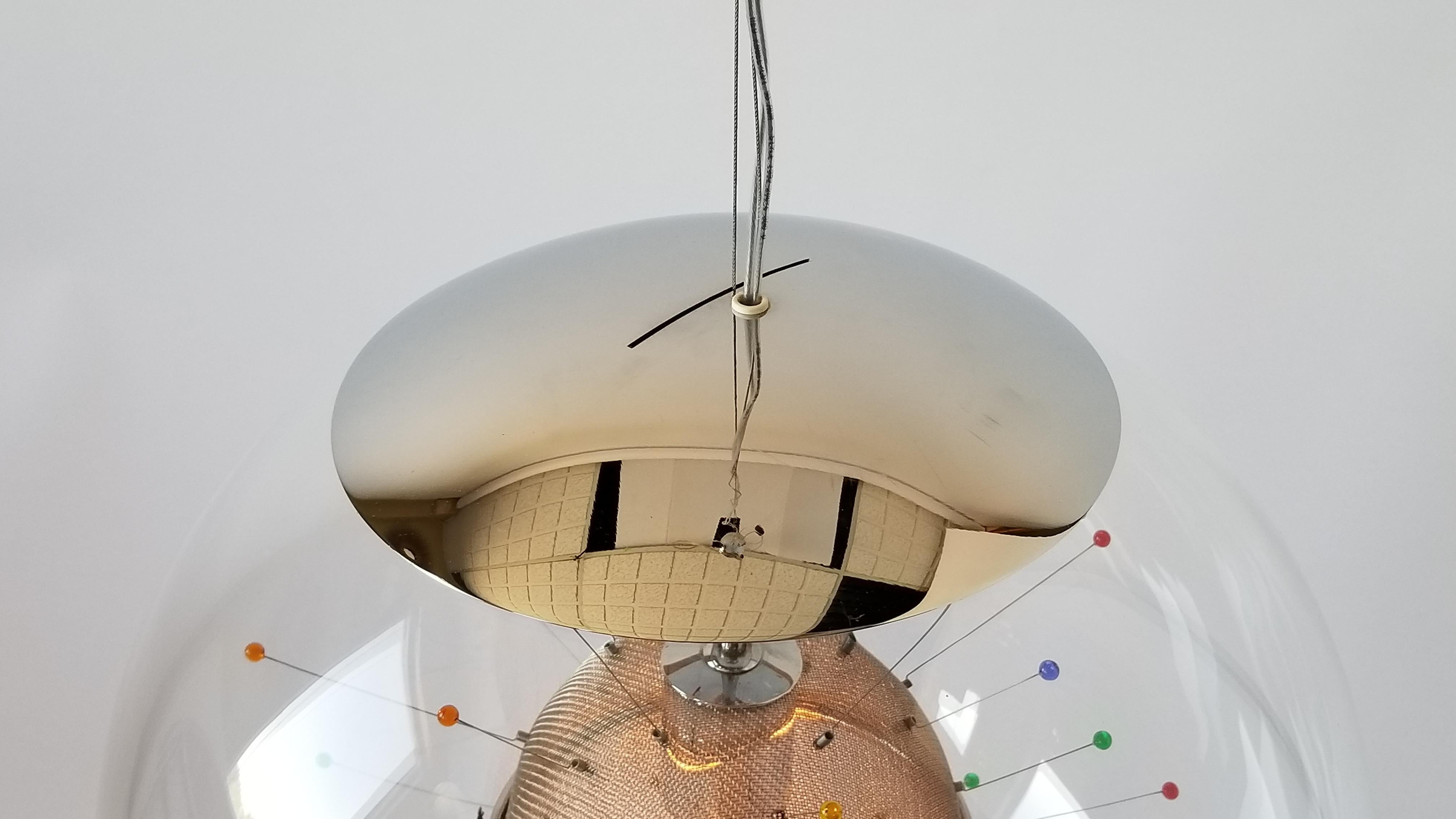 Colorful Pendant Sputnik in a Glass Shade by Fabbian, Italy 5