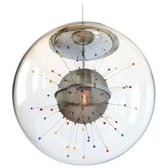 Colorful Pendant Sputnik in a Glass Shade by Fabbian, Italy
