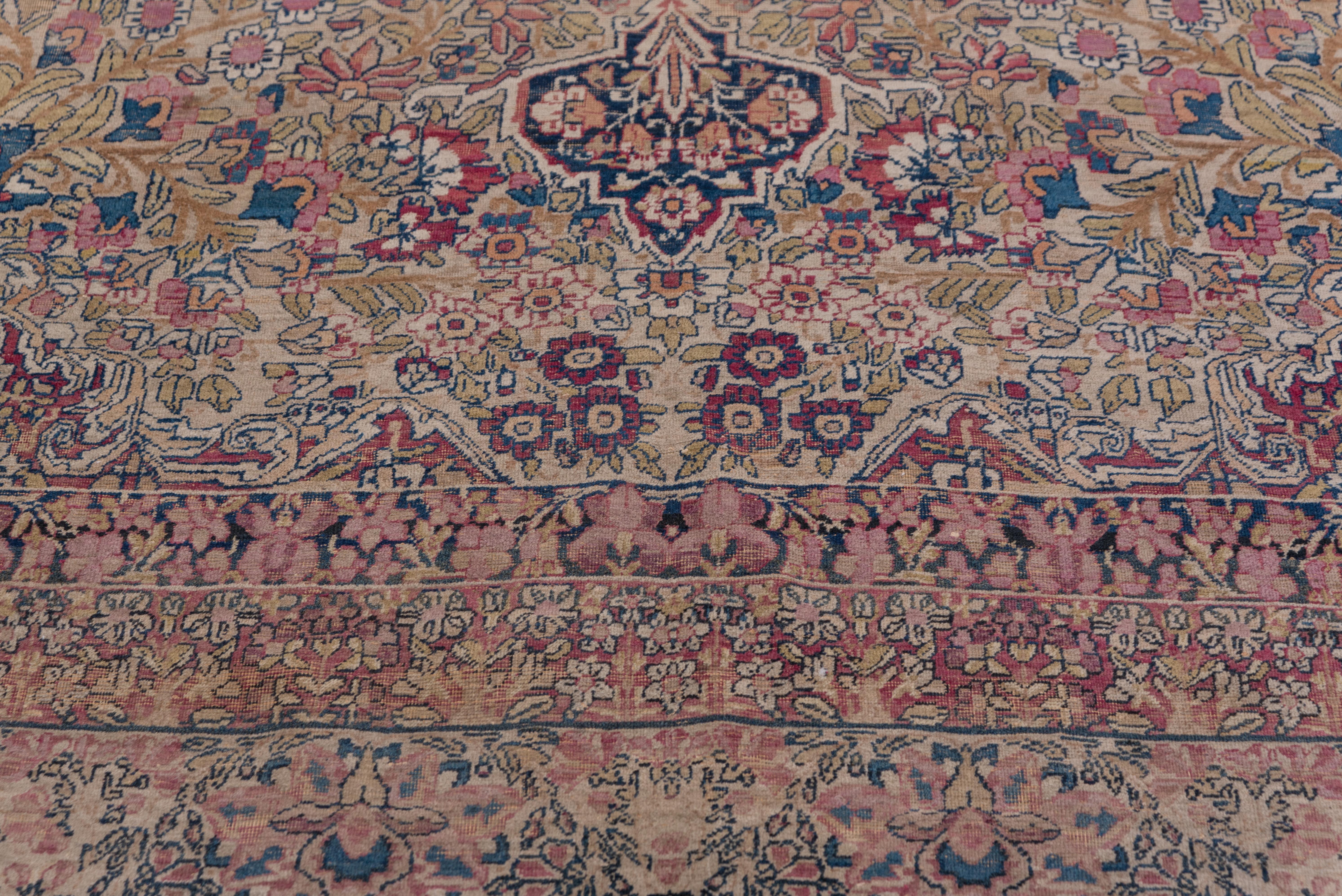 Colorful Persian Lavar Kerman Carpet 4