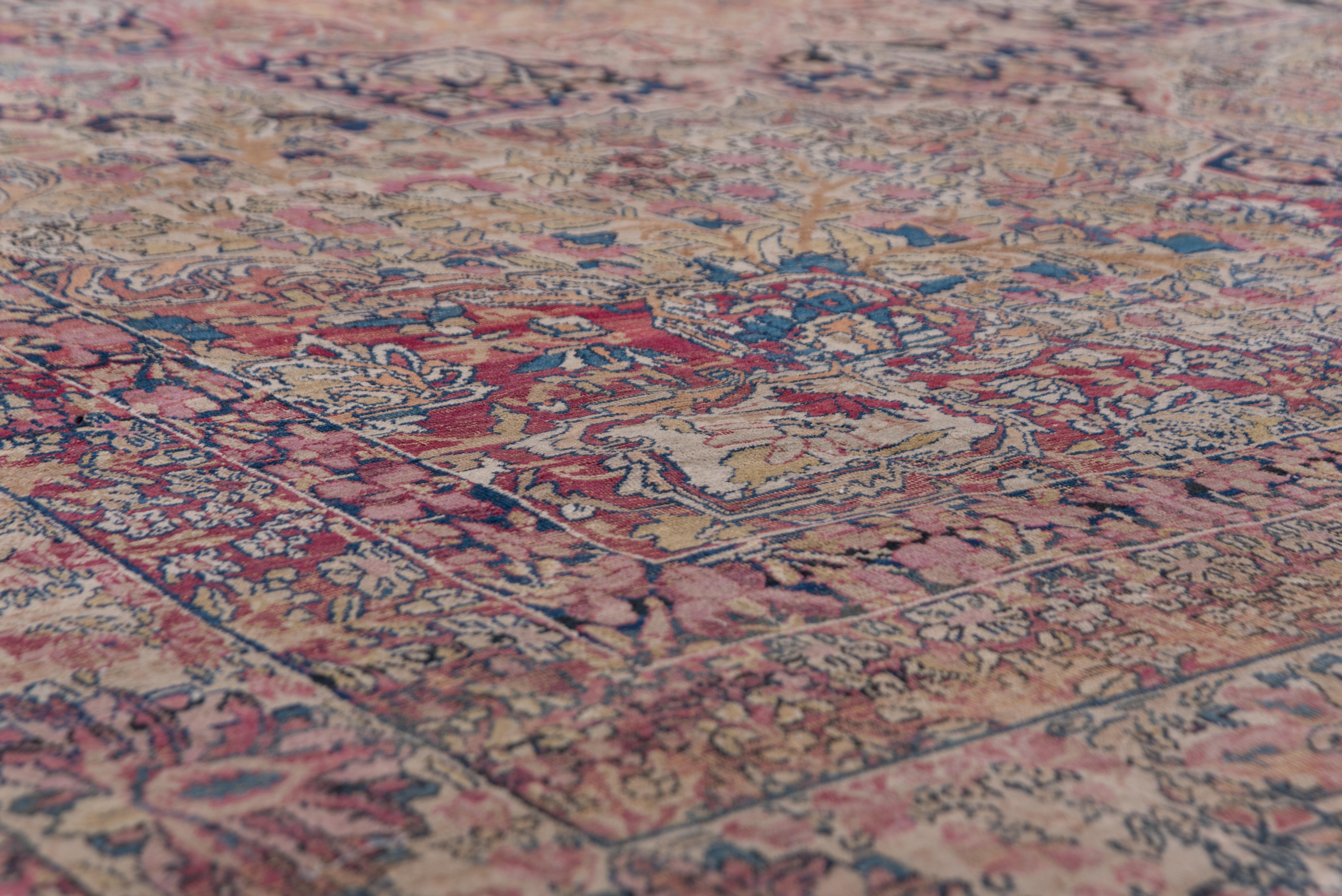 Colorful Persian Lavar Kerman Carpet 6