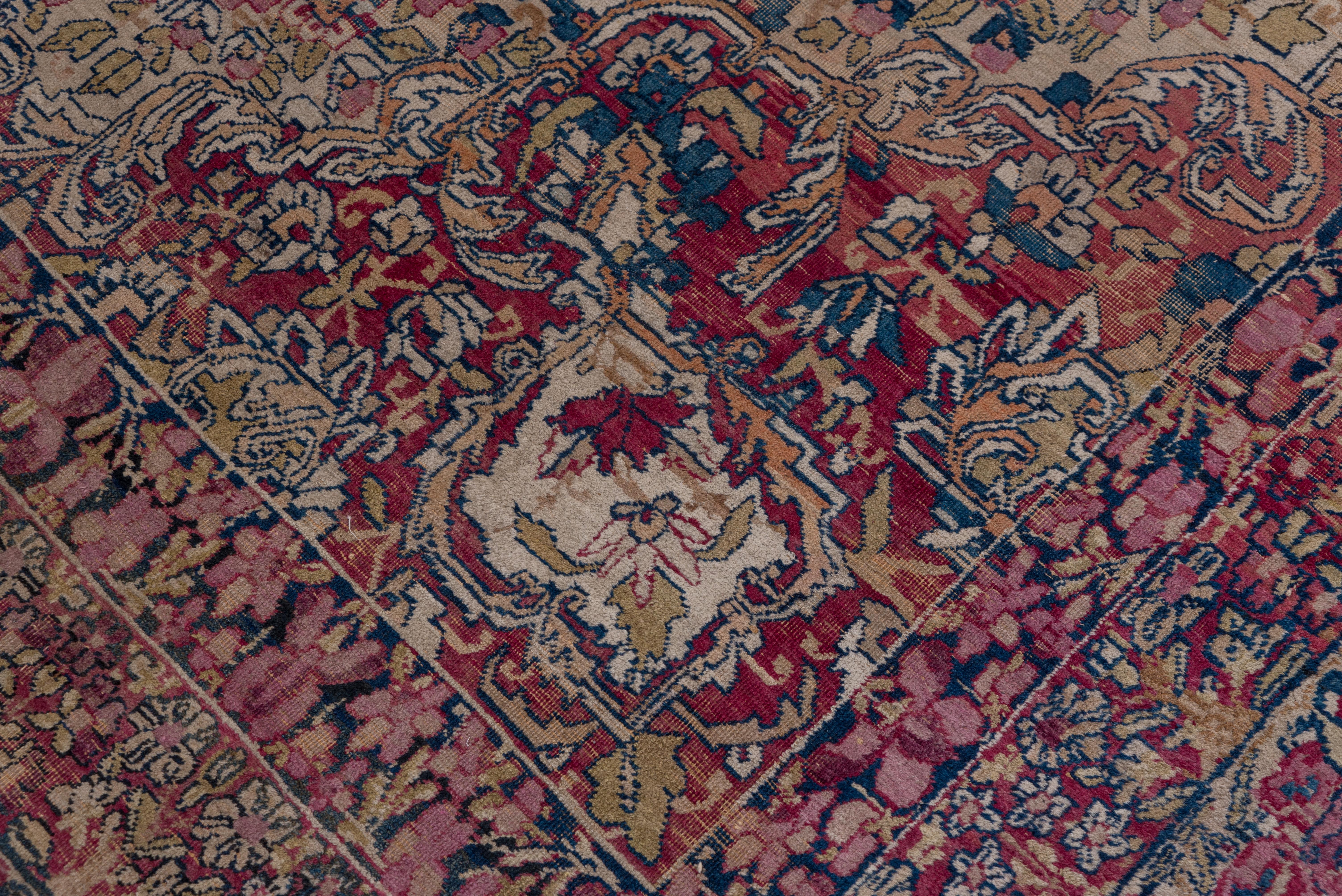 Colorful Persian Lavar Kerman Carpet 7