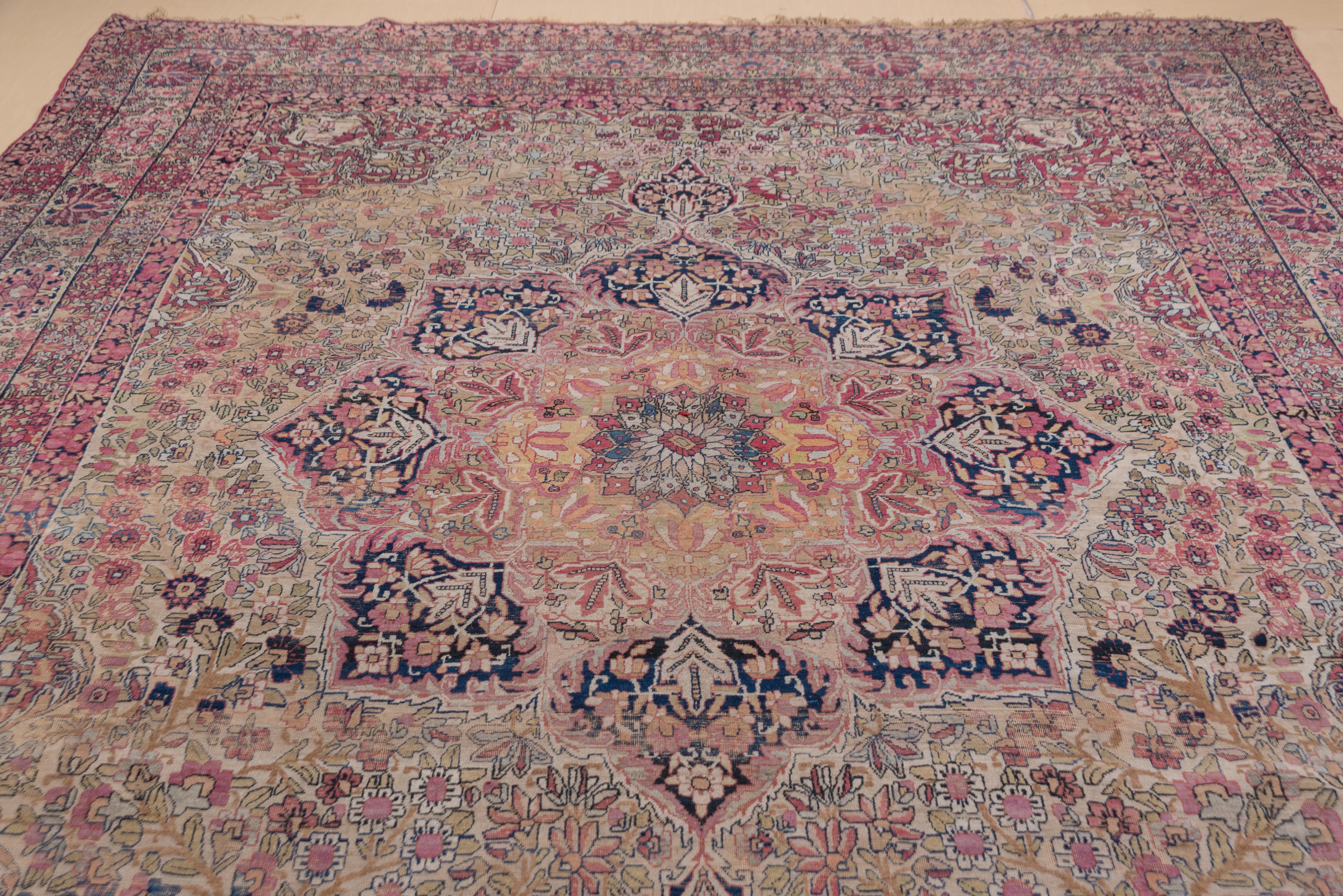 Kirman Colorful Persian Lavar Kerman Carpet