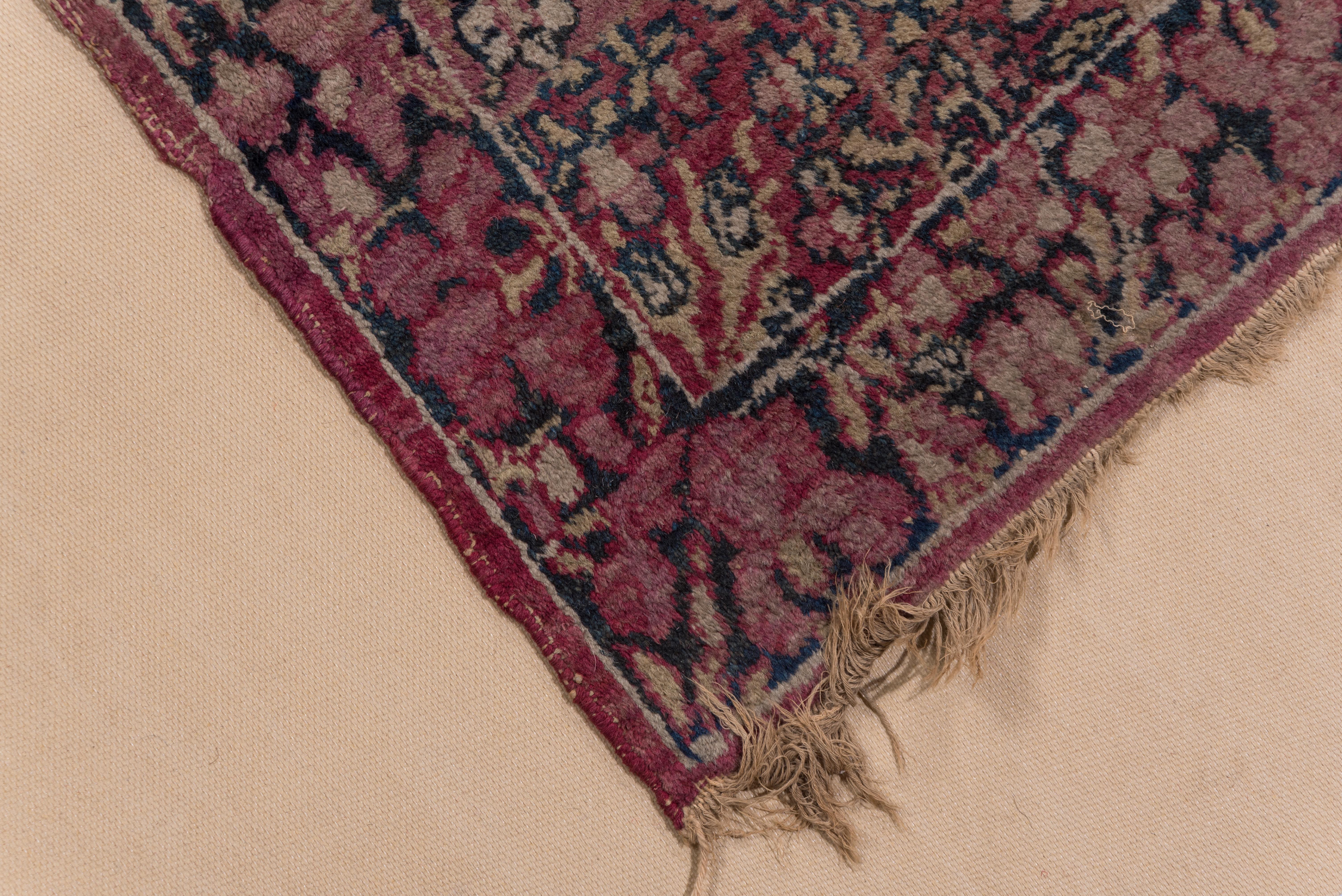 Hand-Knotted Colorful Persian Lavar Kerman Carpet