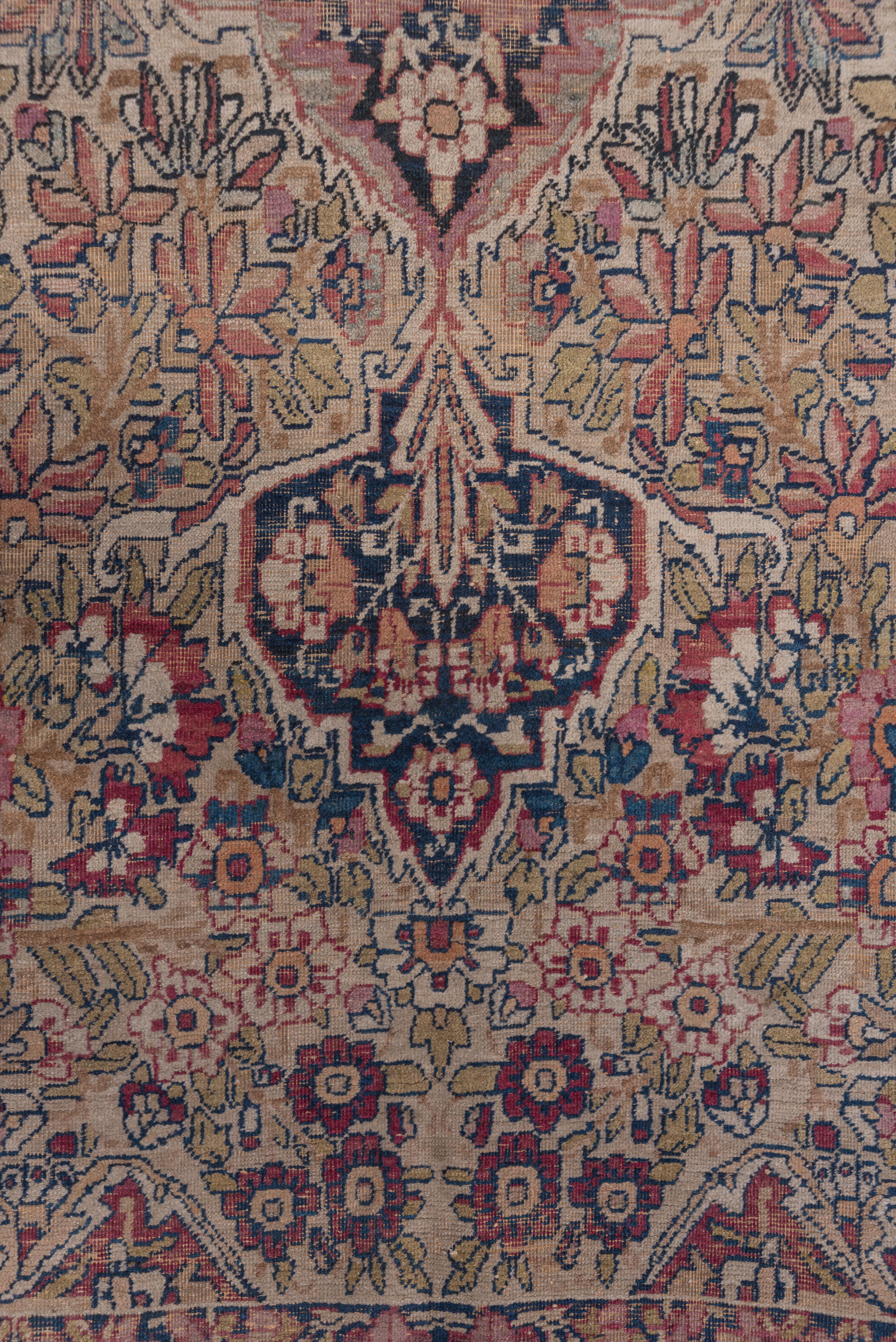 Colorful Persian Lavar Kerman Carpet In Good Condition In New York, NY
