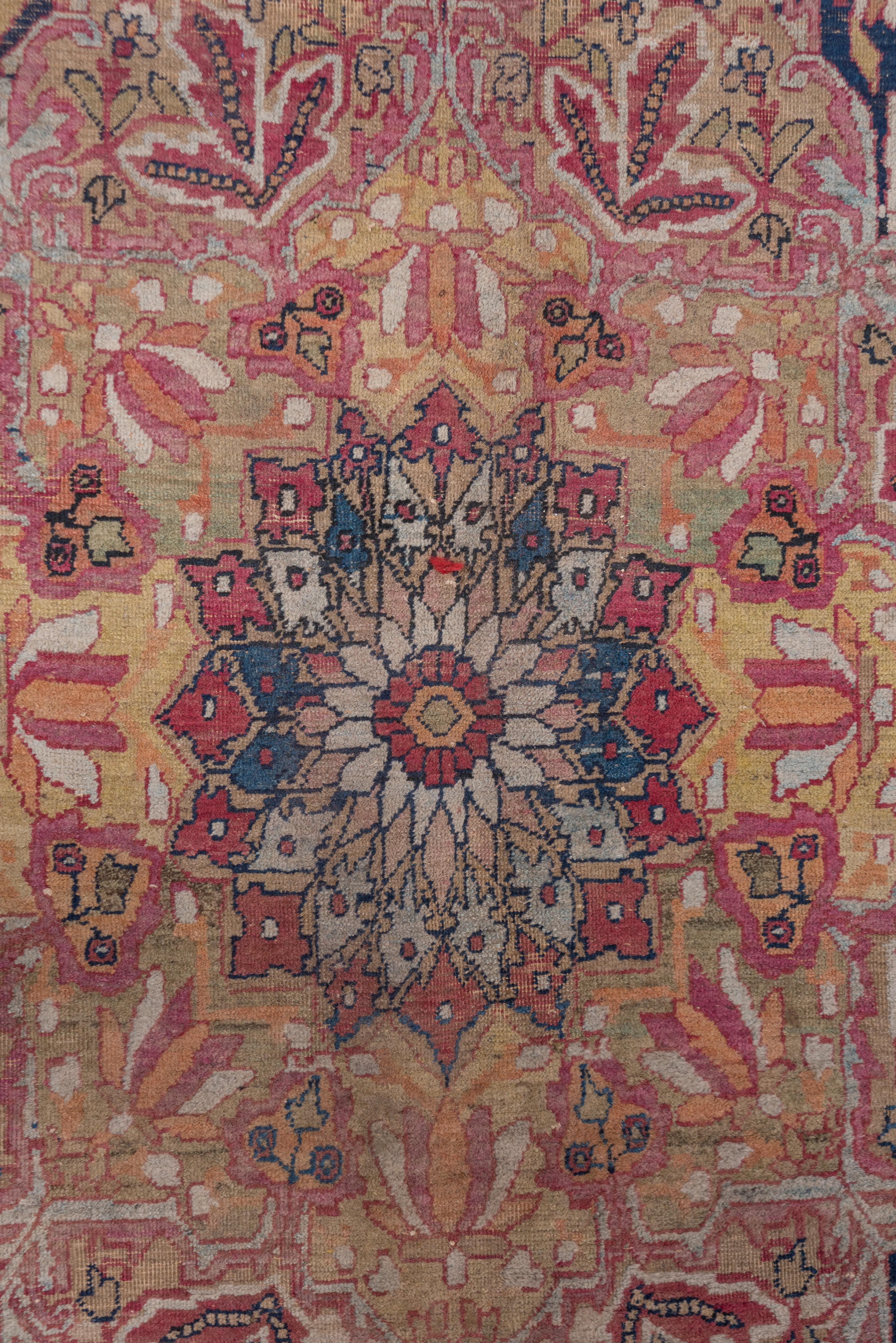 Late 19th Century Colorful Persian Lavar Kerman Carpet