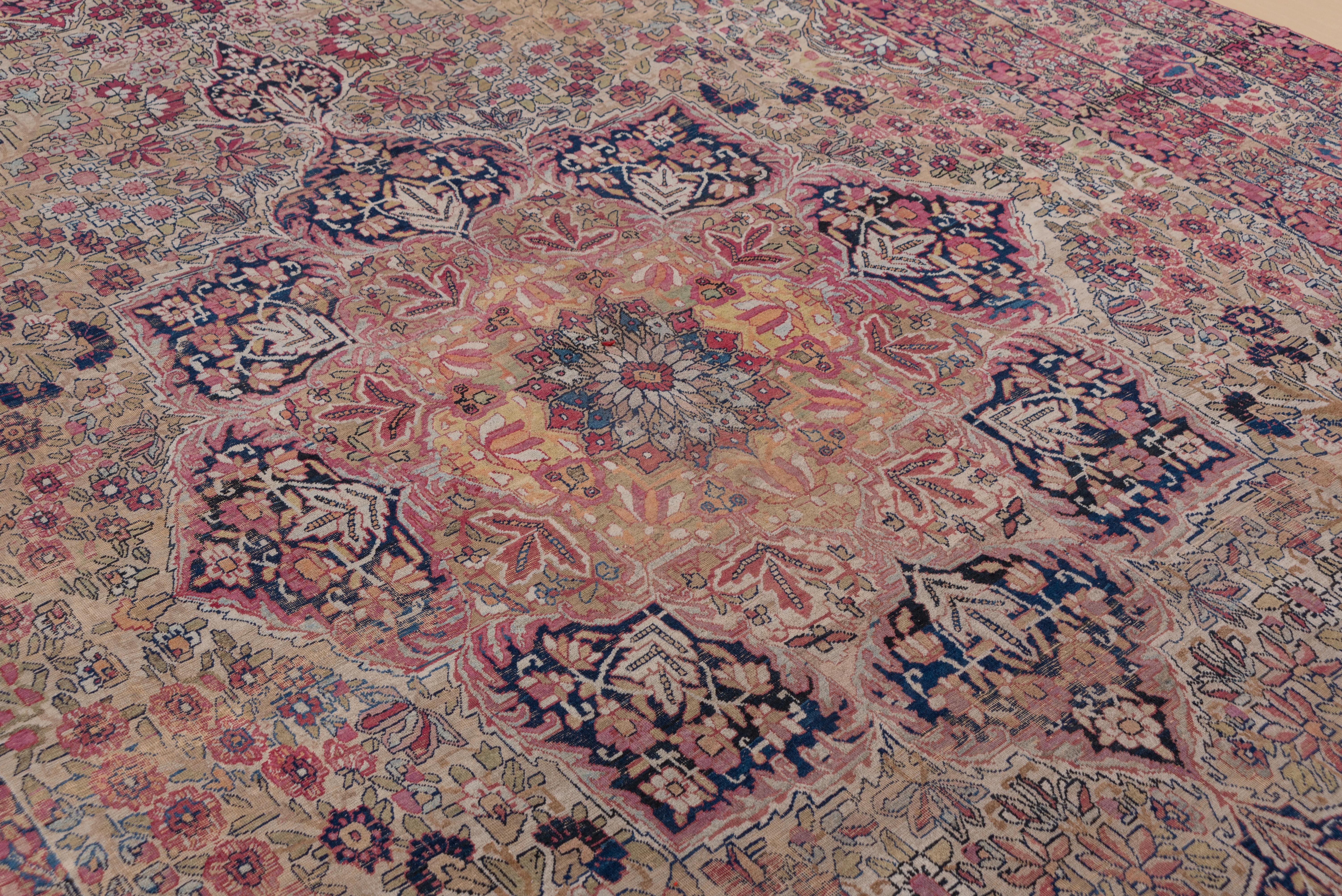 Colorful Persian Lavar Kerman Carpet 2